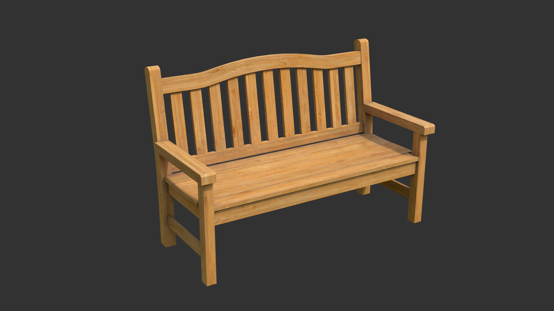 Modern Bench Set  Low-poly 3D model_2