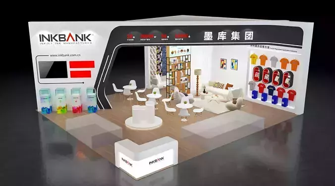 Booth Exhibition Stand Stall 10x9m Height 440cm 3 Open 3D model