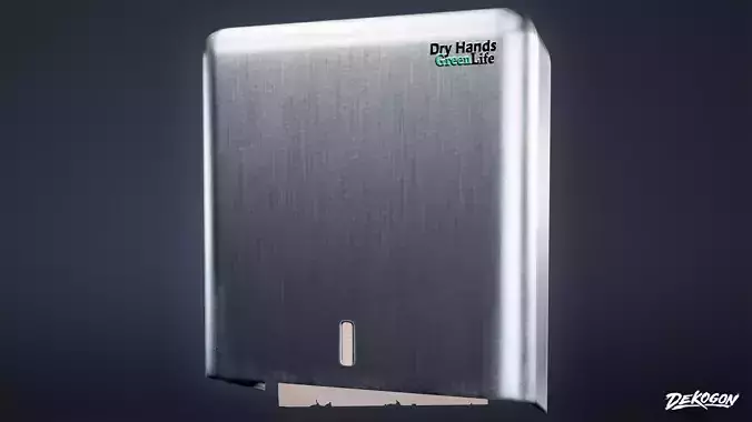 HIGH SCHOOL CLASSROOM - Paper Towel Gel Dispenser 01 - LOW POLY Low-poly 3D model