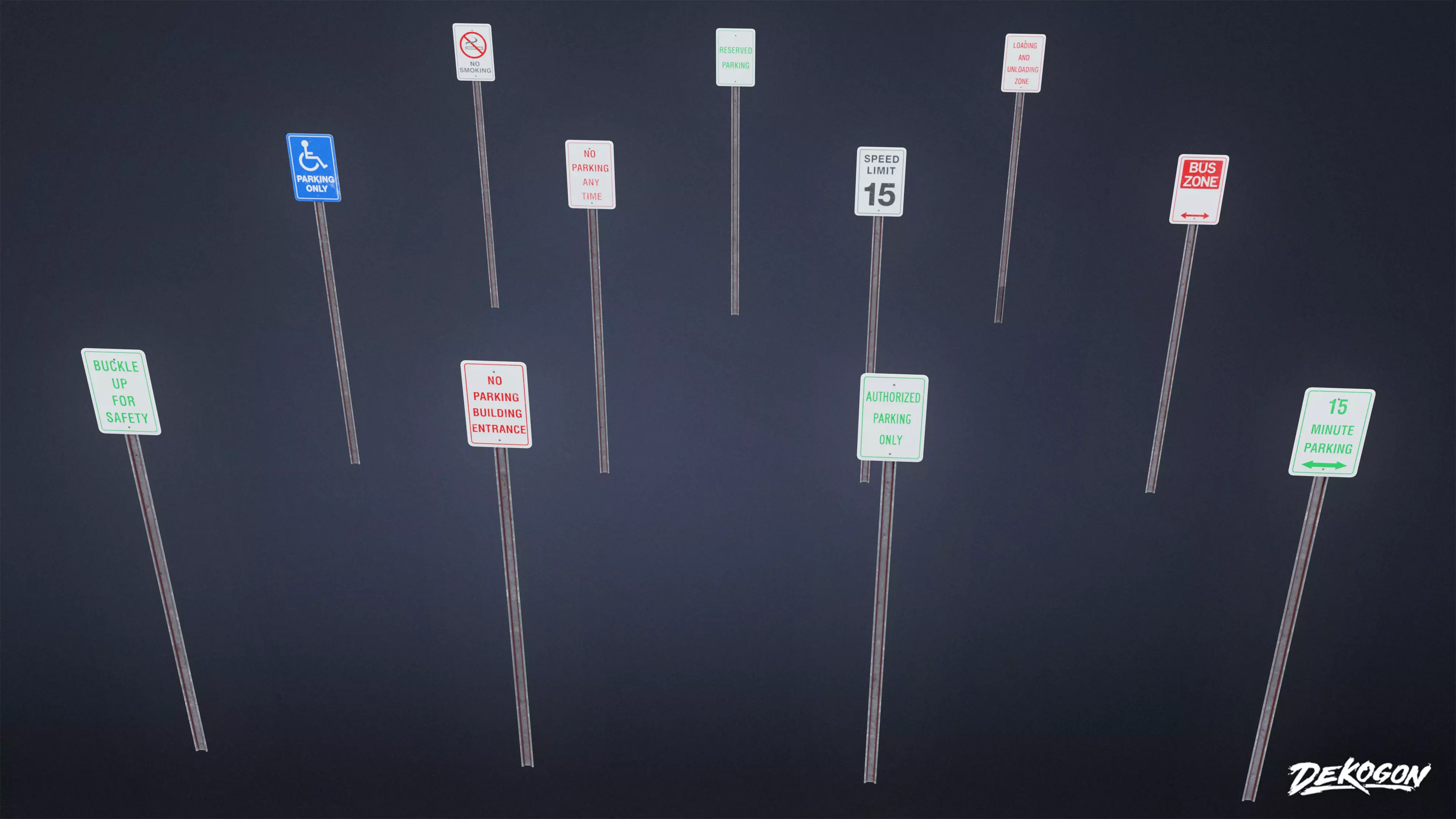 HIGH SCHOOL CLASSROOM - Parking Sign 01 - LOW POLY Low-poly 3D model