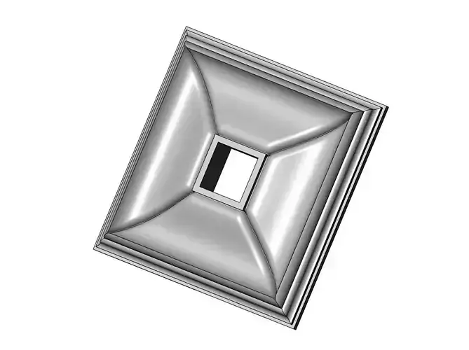 Split square curved classic ceiling medallion rosette relief