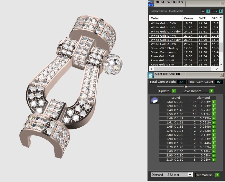 Force Extra Large XL Diamond bracelet 3D print model_5
