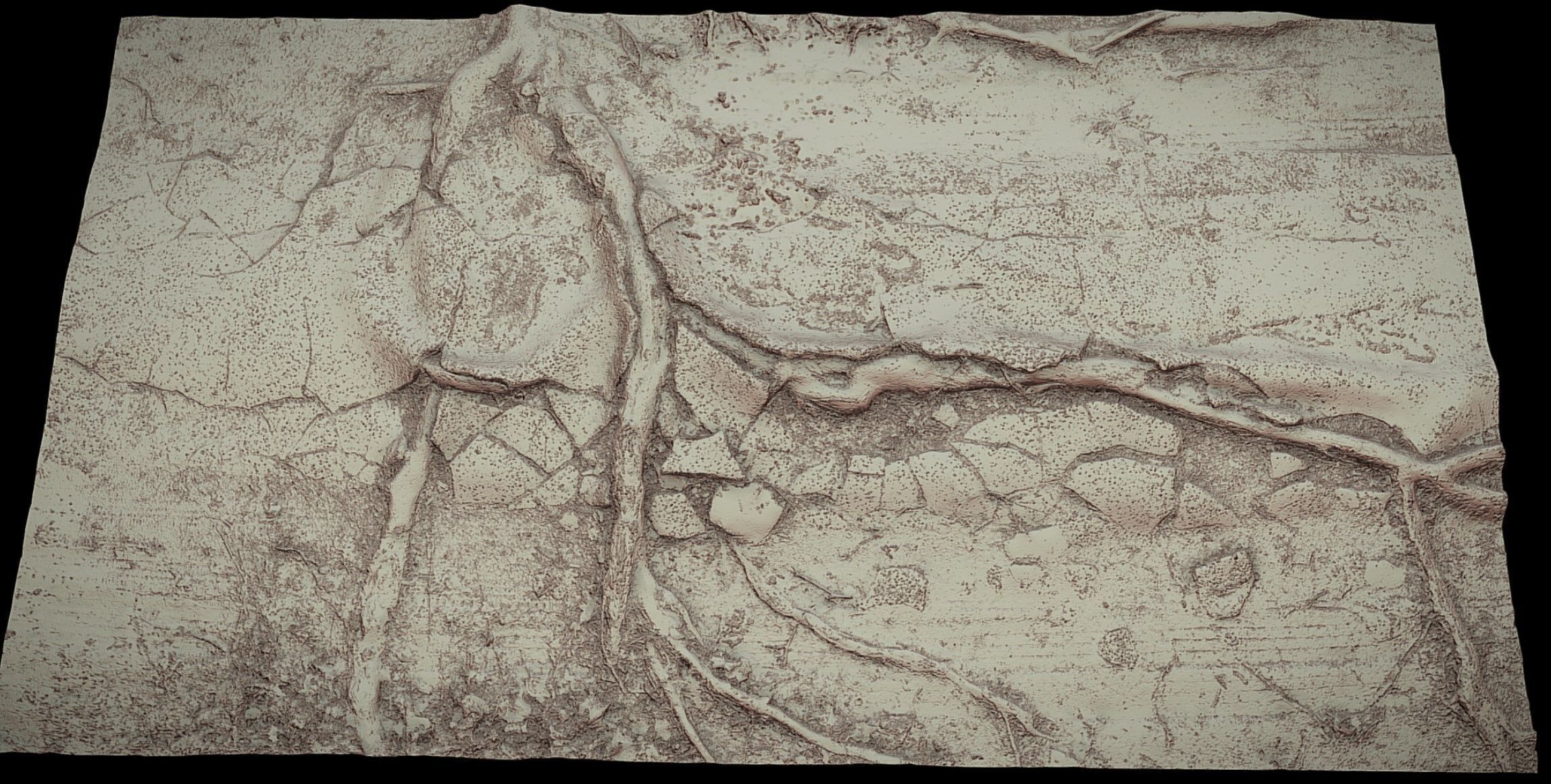 tree roots road asphalt debris part4 photogrammetry Low-poly 3D model_3