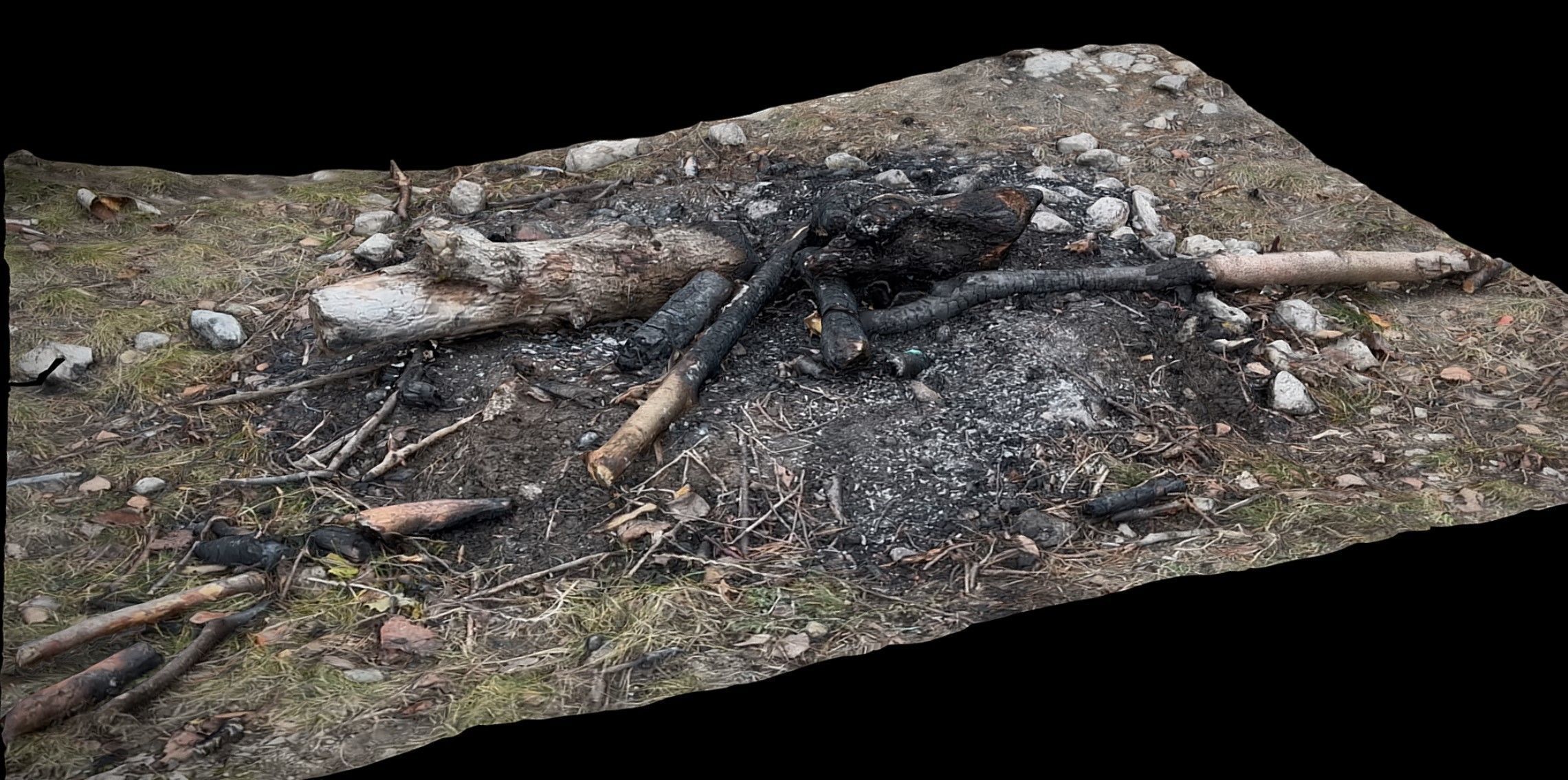 fireplace burned ground photogrammetry  Low-poly 3D model_2