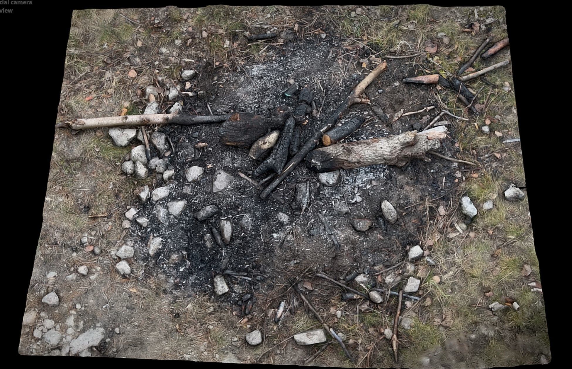 fireplace burned ground photogrammetry  Low-poly 3D model_1