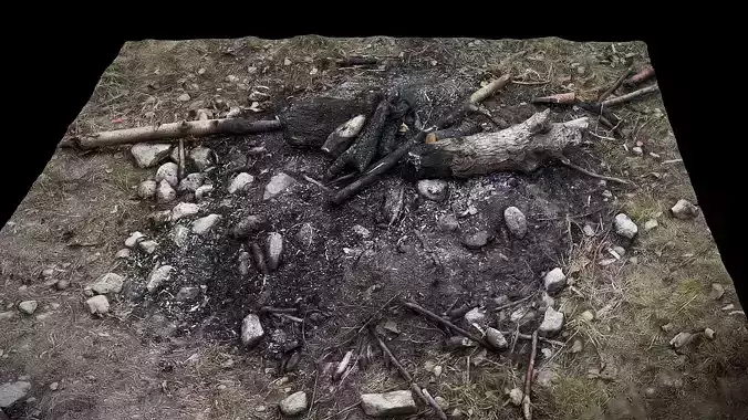 fireplace burned ground photogrammetry 