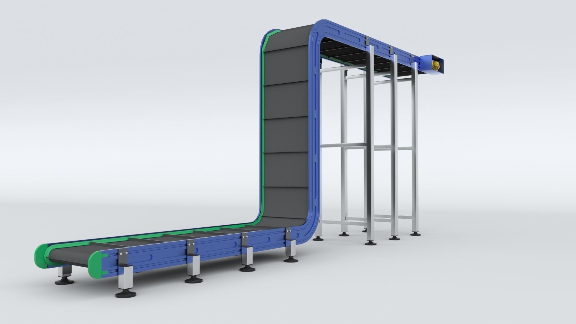 Z Type Conveyor Belt Adjustable and Rigged 3D model_45