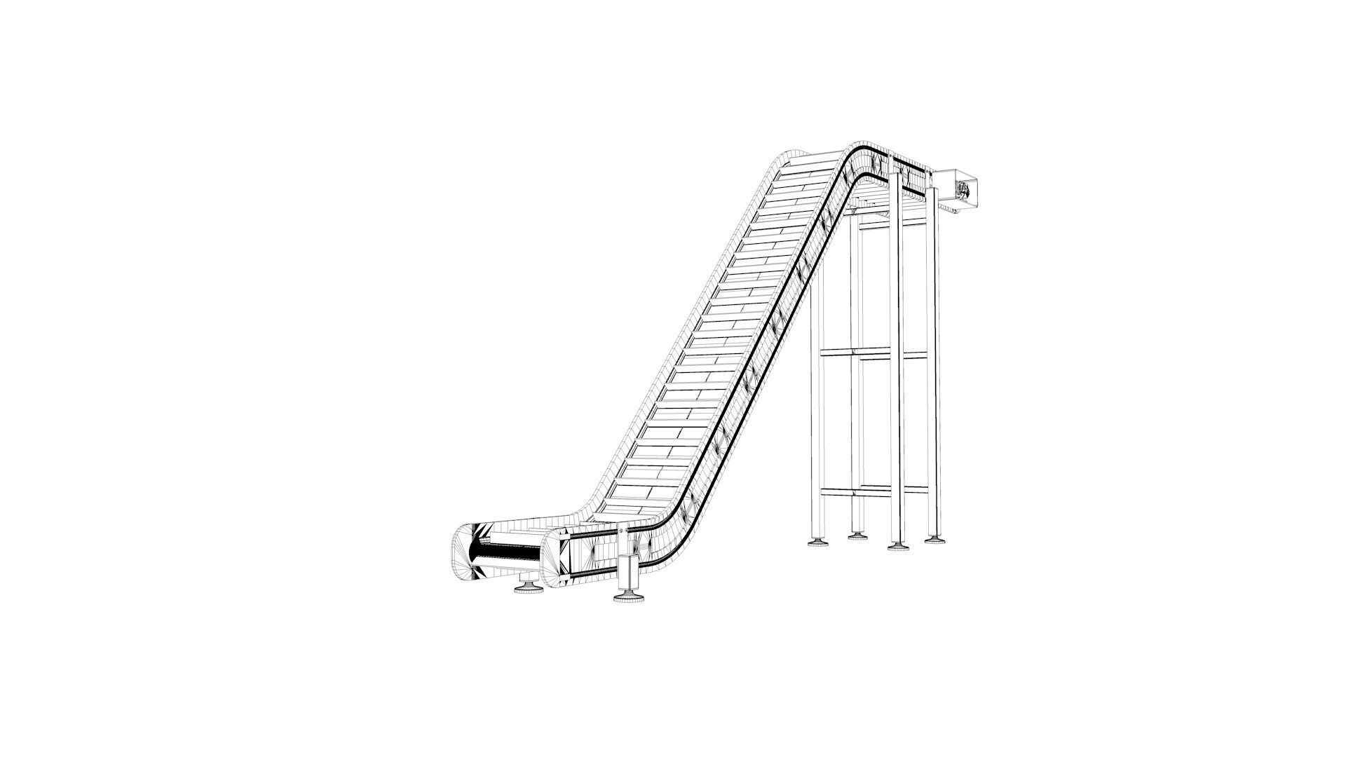 Z Type Conveyor Belt Adjustable and Rigged 3D model_74