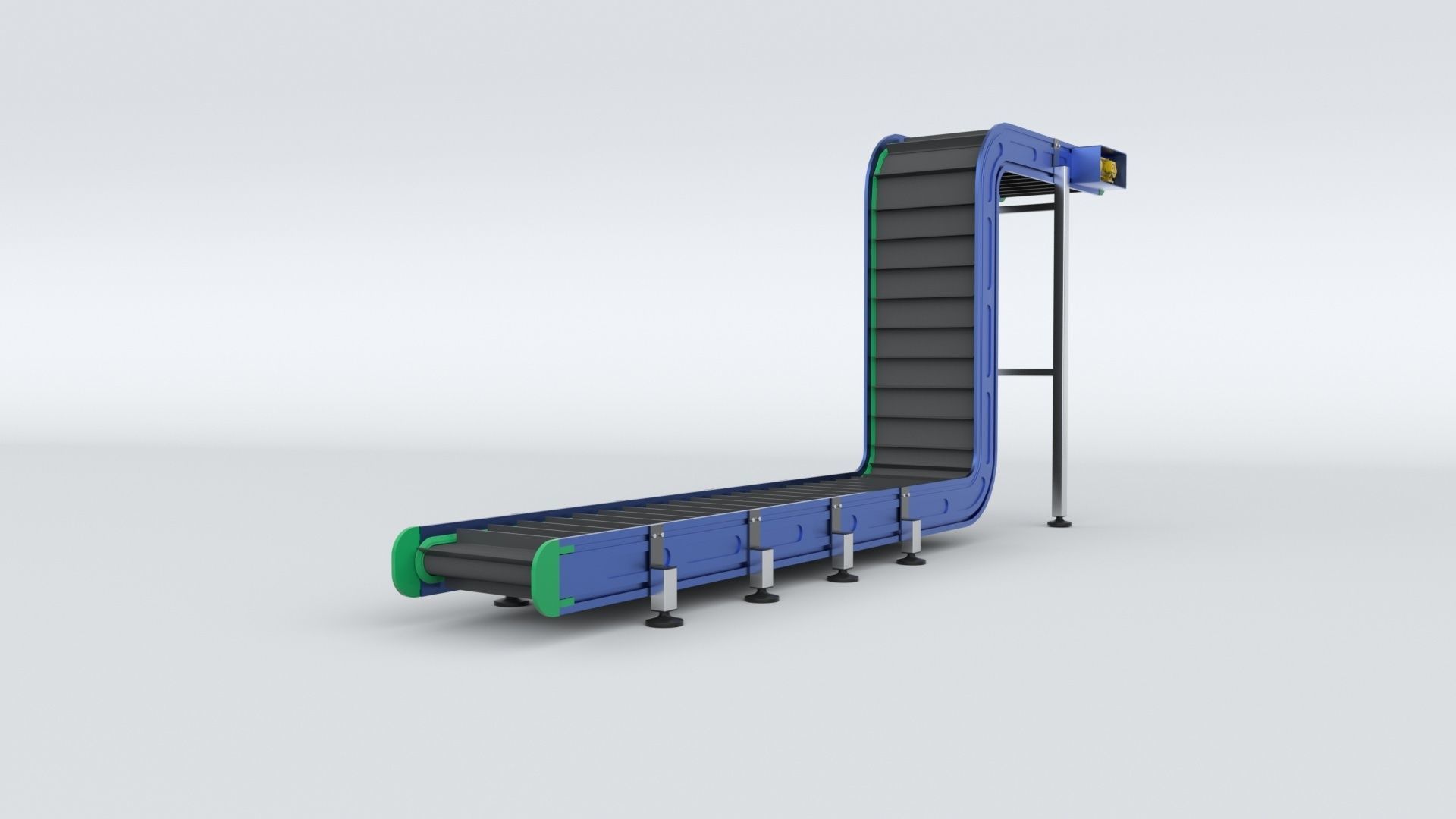 Z Type Conveyor Belt Adjustable and Rigged 3D model_63