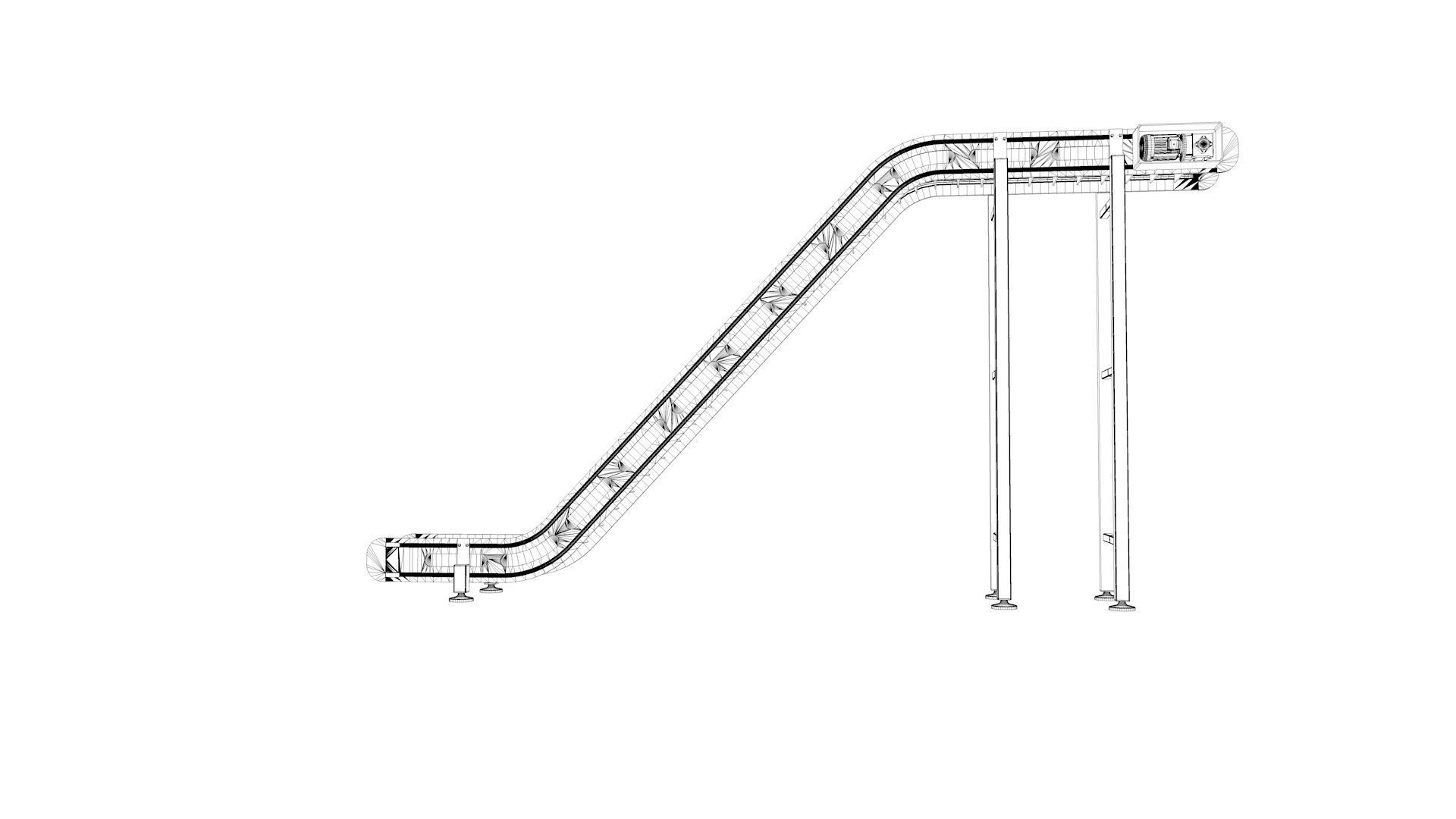 Z Type Conveyor Belt Adjustable and Rigged 3D model_75
