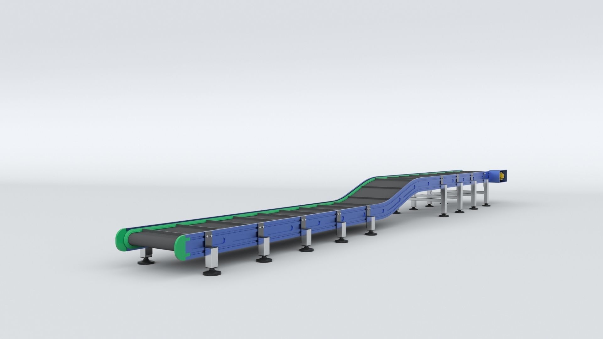 Z Type Conveyor Belt Adjustable and Rigged 3D model_58