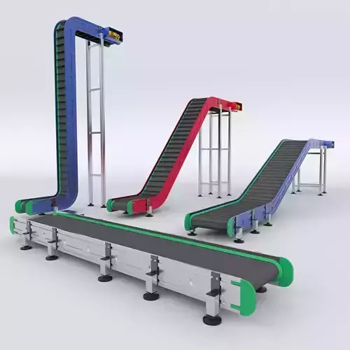 Z Type Conveyor Belt Adjustable and Rigged 3D model