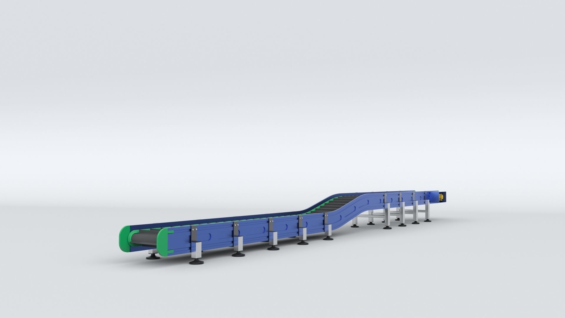 Z Type Conveyor Belt Adjustable and Rigged 3D model_10