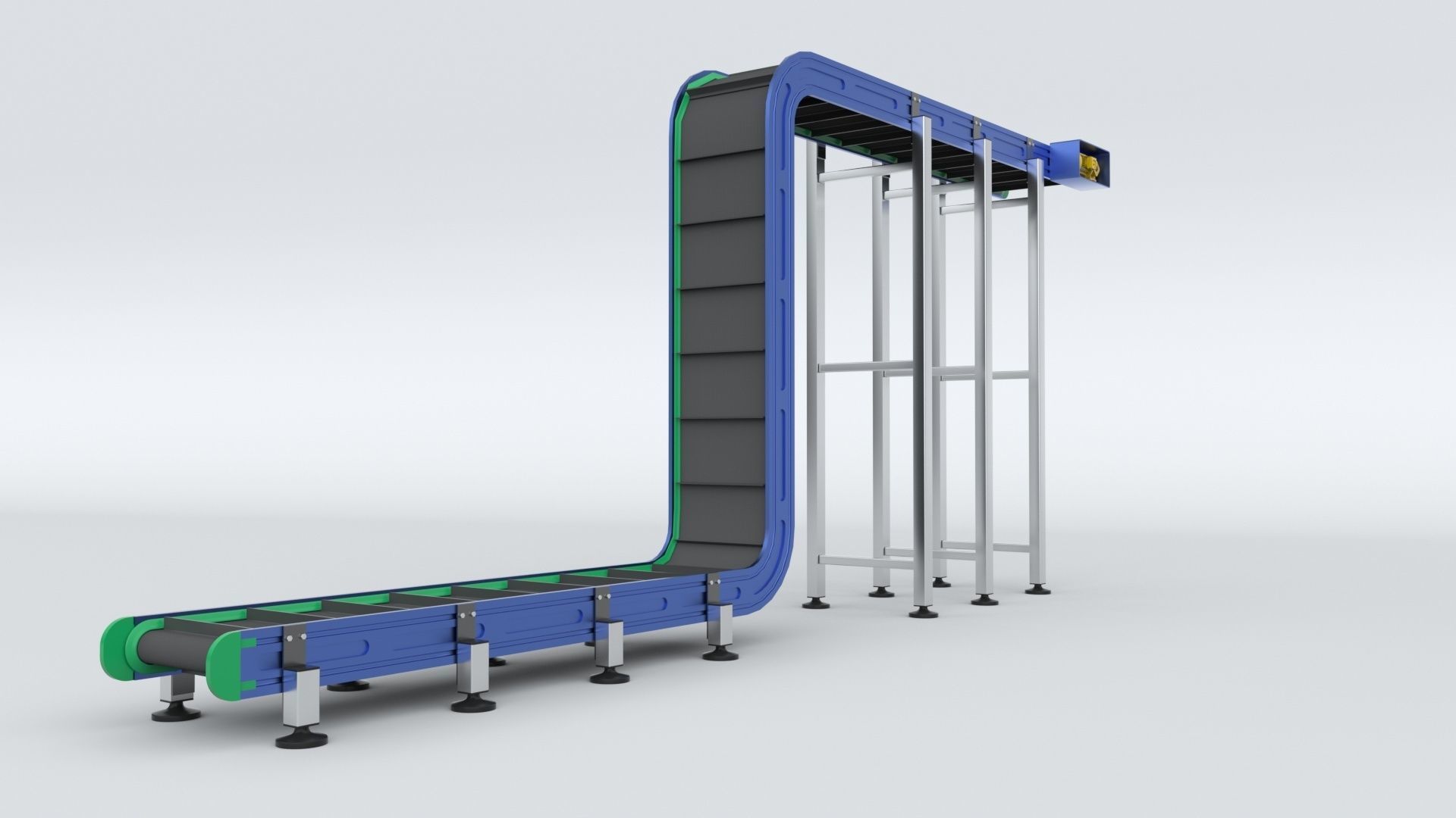 Z Type Conveyor Belt Adjustable and Rigged 3D model_44