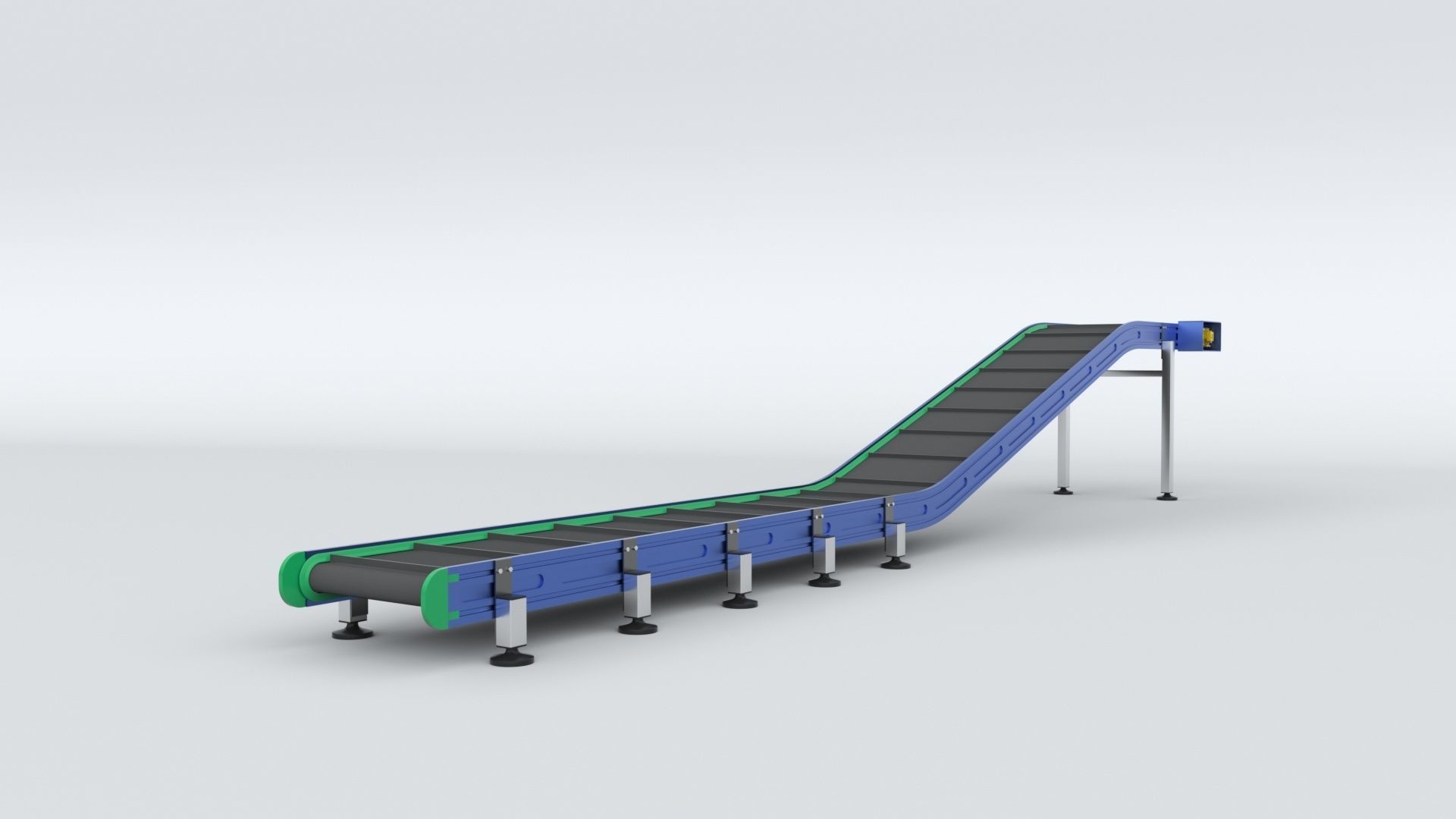 Z Type Conveyor Belt Adjustable and Rigged 3D model_57