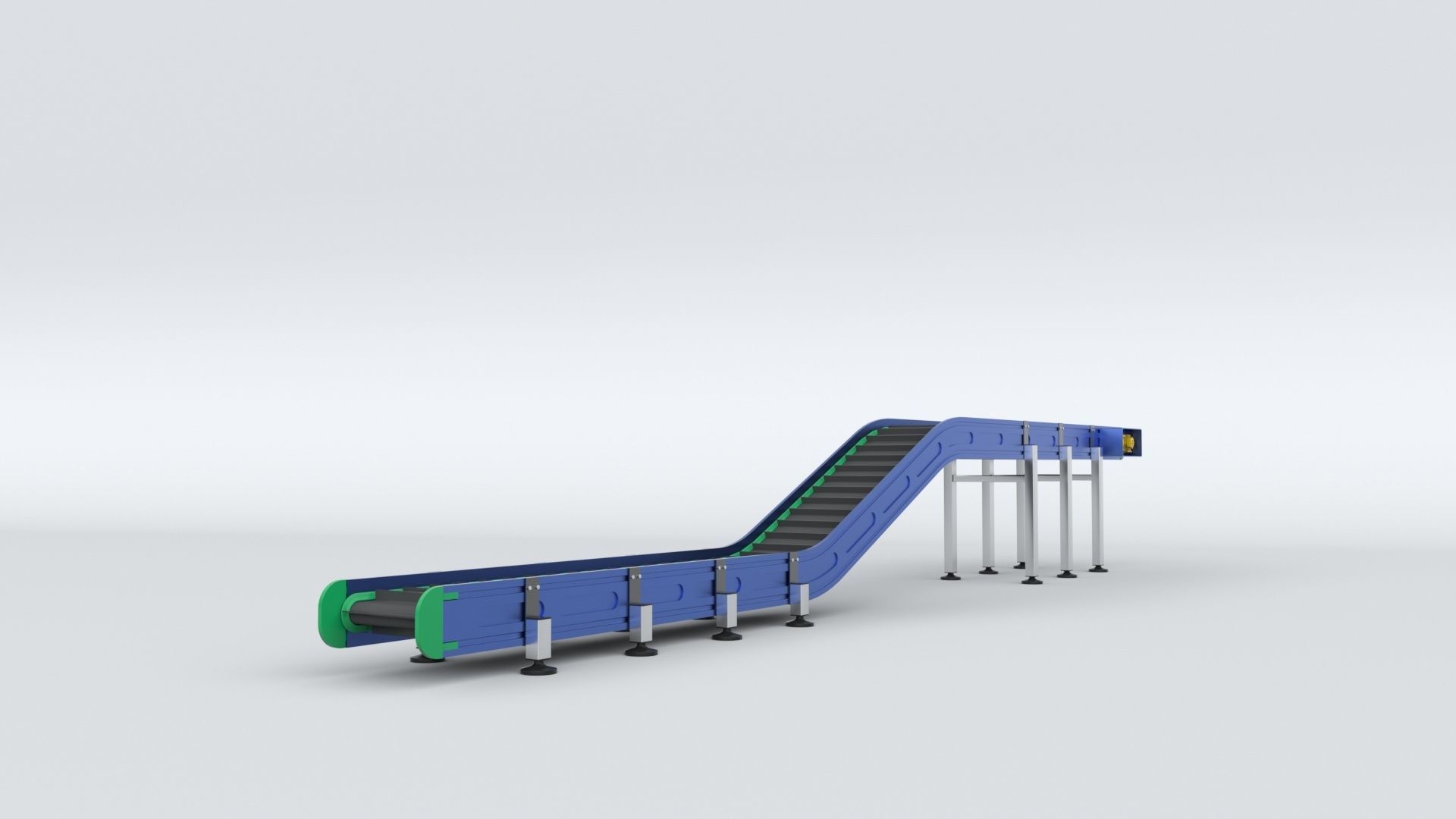 Z Type Conveyor Belt Adjustable and Rigged 3D model_9
