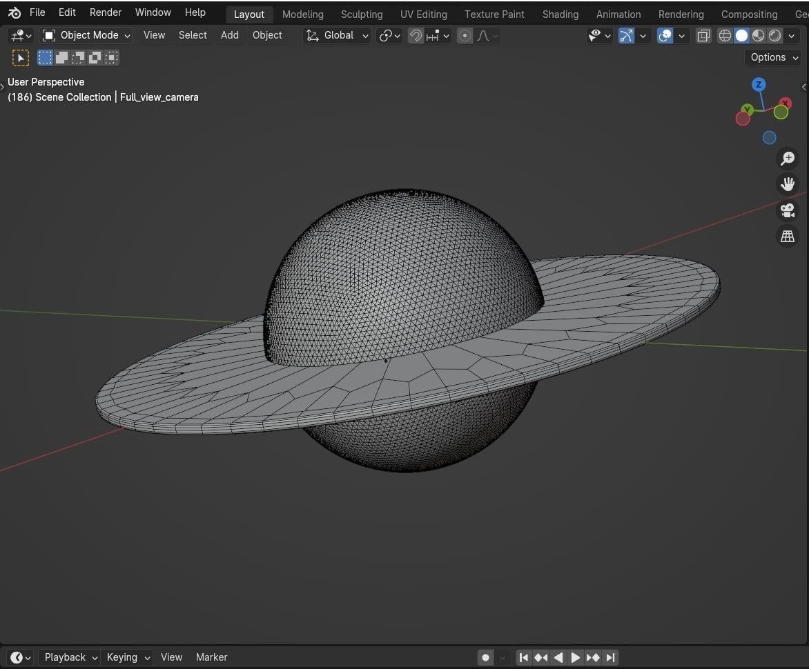 Interstellar Blackhole Low-poly 3D model_9