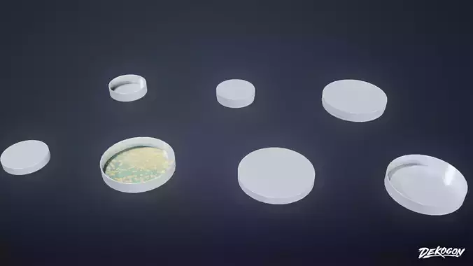 HIGH SCHOOL CLASSROOM - Petri Dishes 01 - LOW POLY