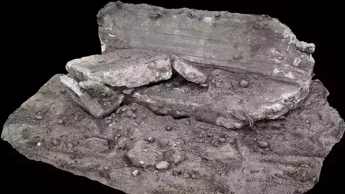 concrete broken slabs debris ground photogrammetry