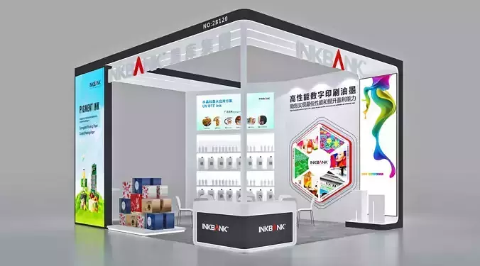 Booth Exhibition Stand Stall 7x6m Height 440cm 3 Open 3D model