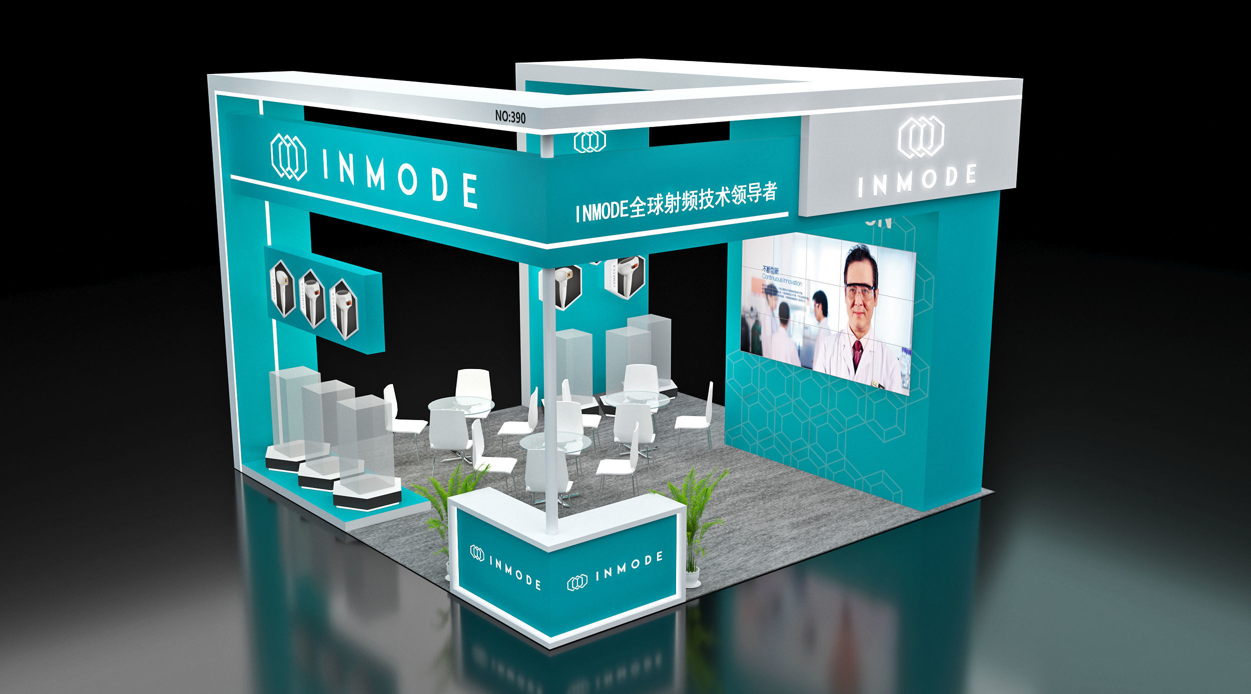 Booth Exhibition Stand Stall 6x6m Height 440cm 4 Open 3D model 3D model_2