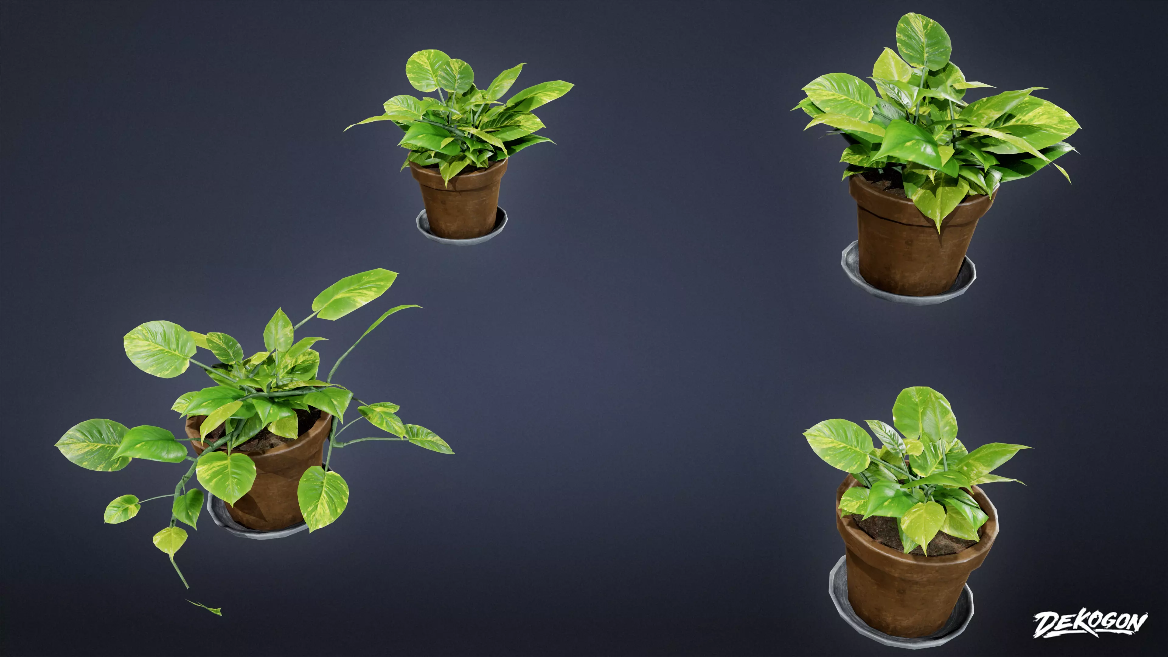 HIGH SCHOOL CLASSROOM - Plant 02 - LOW POLY Low-poly 3D model