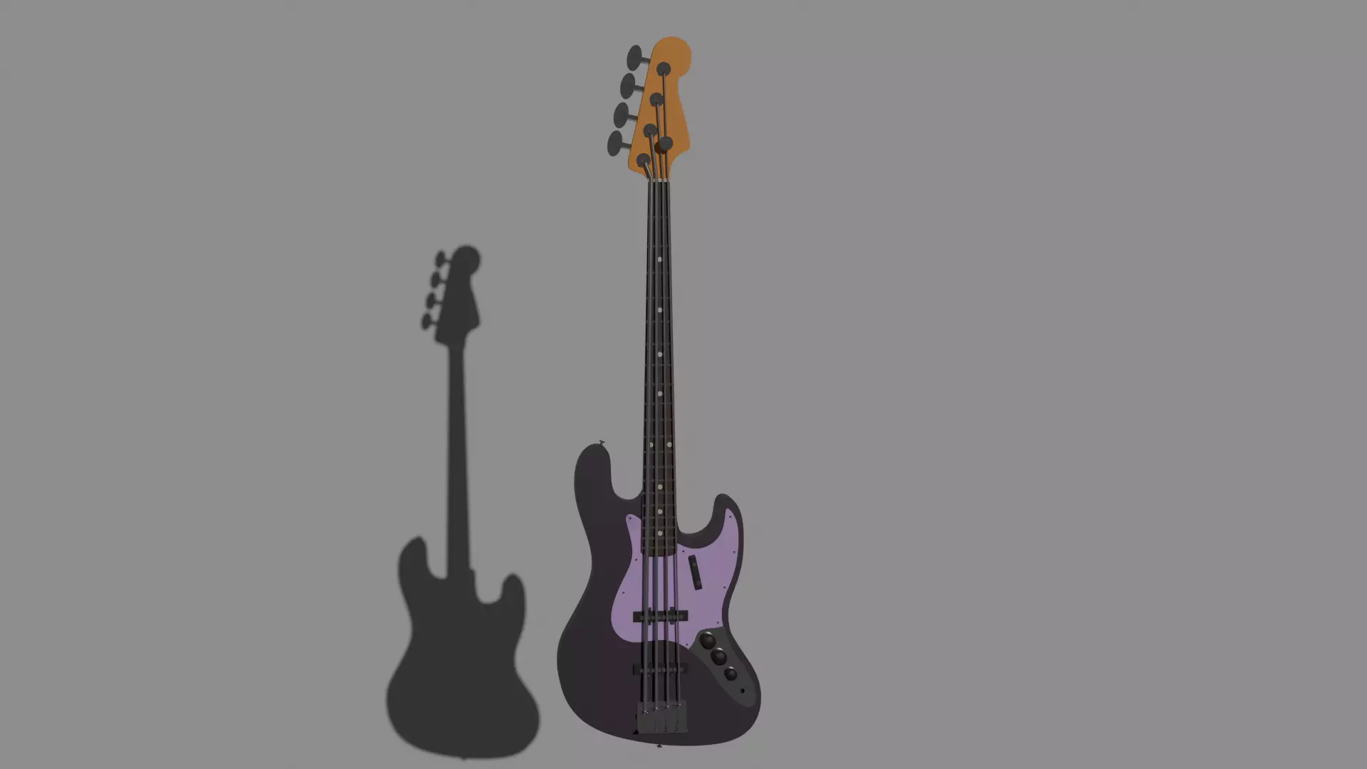 Jazz bass electric guitar Free 3D model