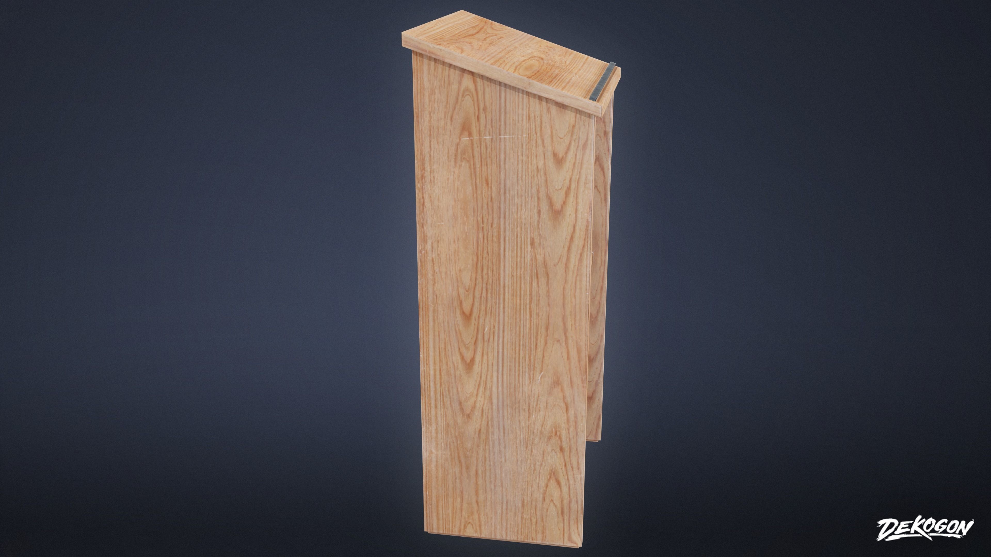 HIGH SCHOOL CLASSROOM - Podium 01 - LOW POLY Low-poly 3D model_2