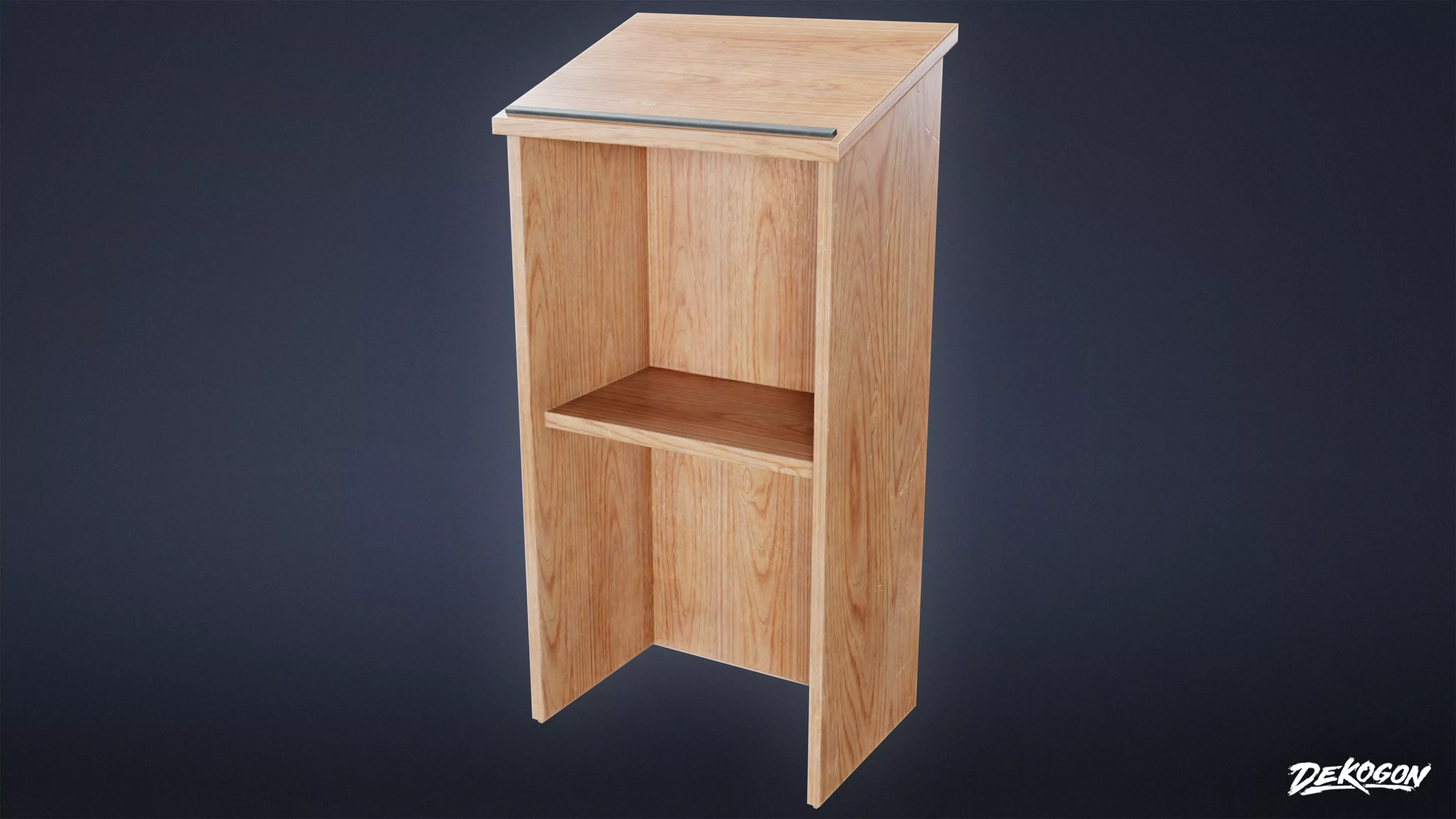 HIGH SCHOOL CLASSROOM - Podium 01 - LOW POLY Low-poly 3D model_0