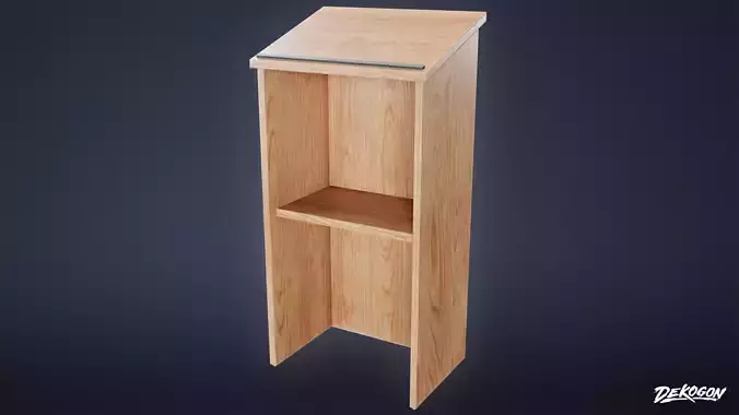 HIGH SCHOOL CLASSROOM - Podium 01 - LOW POLY