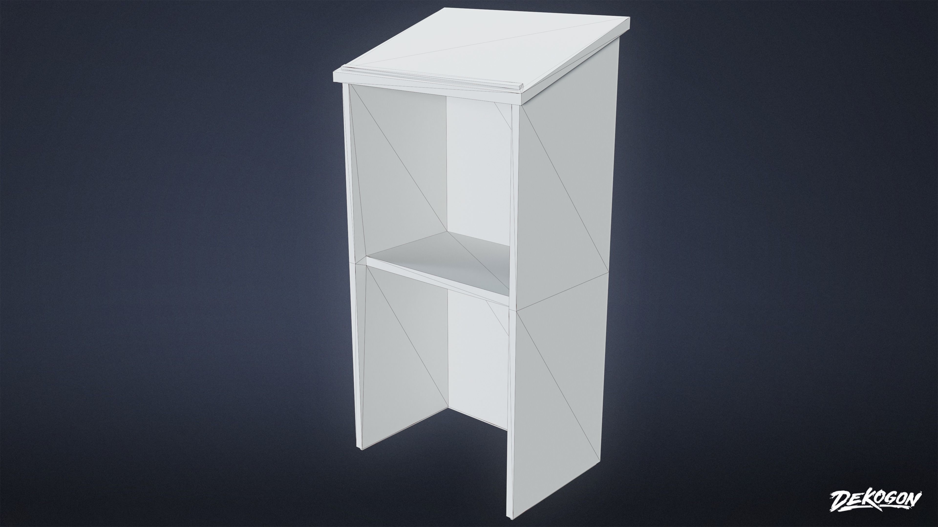 HIGH SCHOOL CLASSROOM - Podium 01 - LOW POLY Low-poly 3D model_8