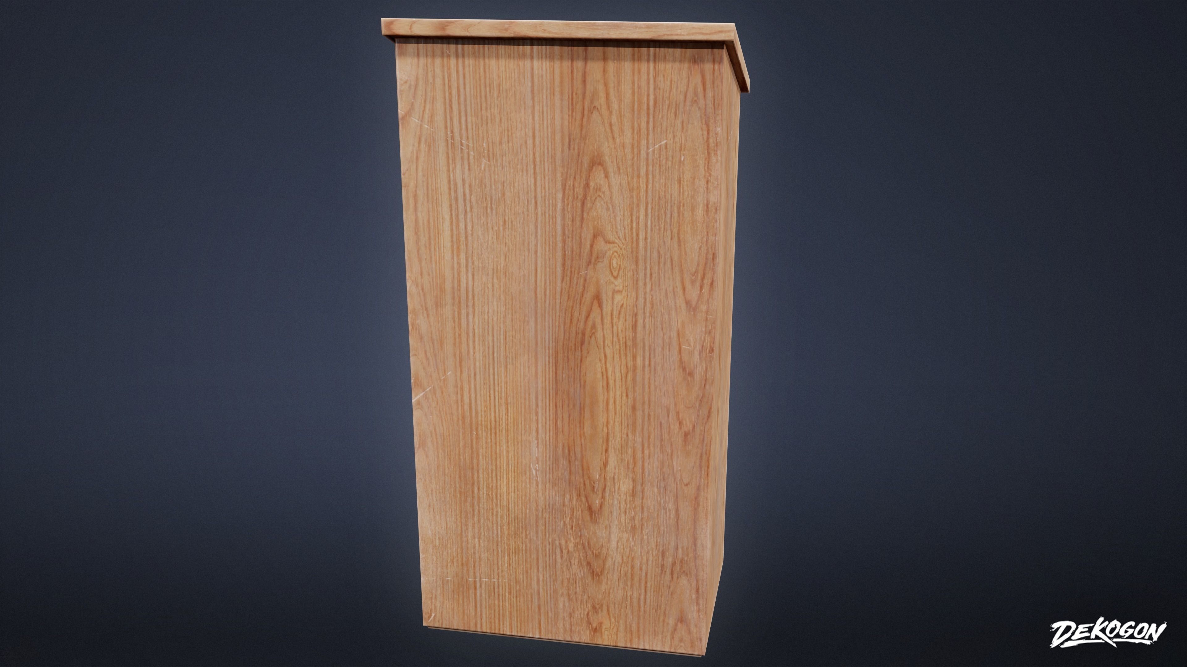 HIGH SCHOOL CLASSROOM - Podium 01 - LOW POLY Low-poly 3D model_3