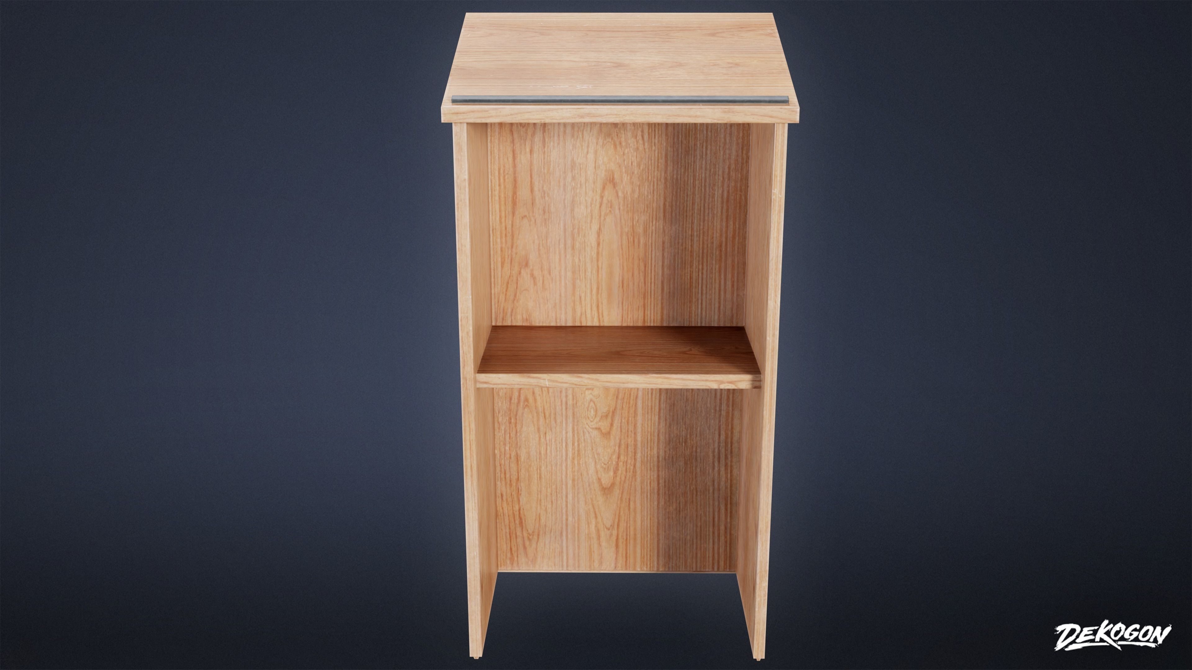 HIGH SCHOOL CLASSROOM - Podium 01 - LOW POLY Low-poly 3D model_1