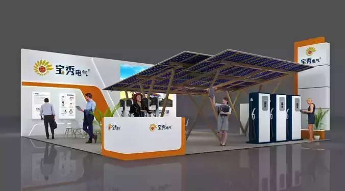 Booth Exhibition Stand Stall 10x11m Height 440cm 3 Open 3D model