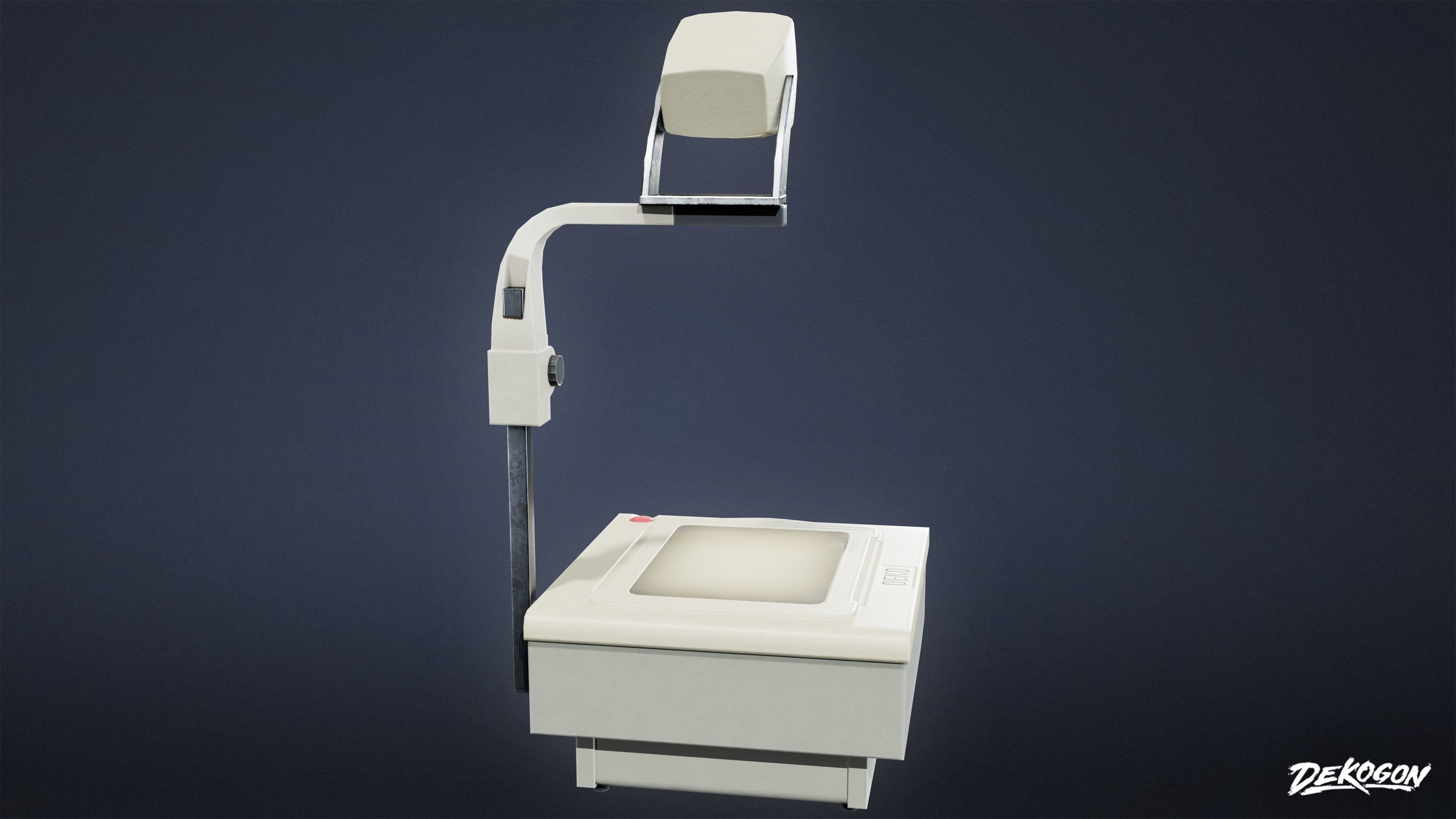 HIGH SCHOOL CLASSROOM - Projector 01 - LOW POLY Low-poly 3D model_3