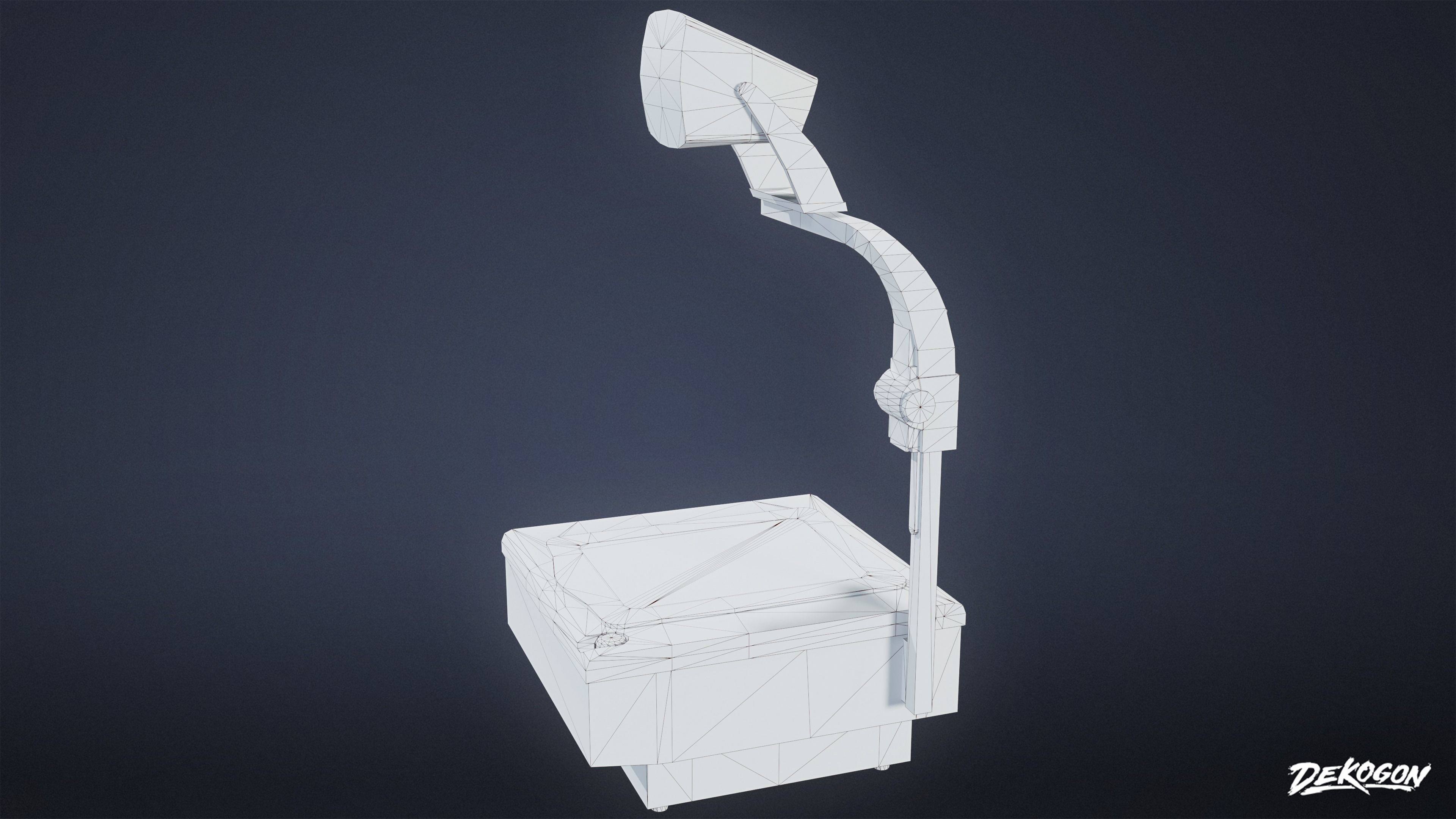 HIGH SCHOOL CLASSROOM - Projector 01 - LOW POLY Low-poly 3D model_9