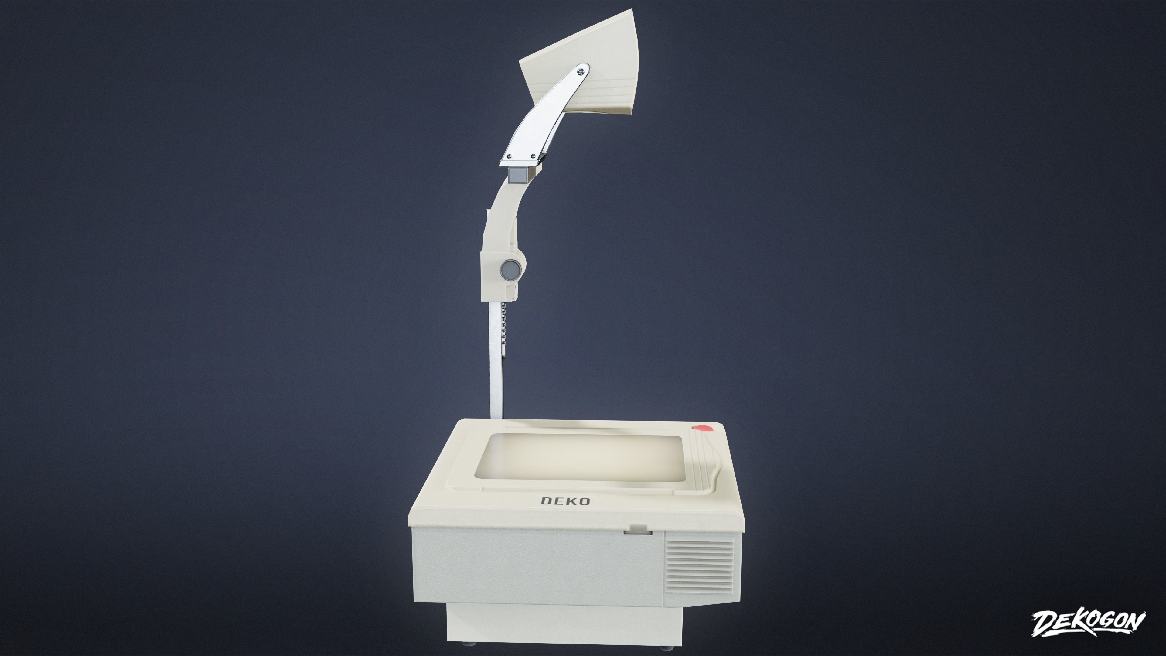 HIGH SCHOOL CLASSROOM - Projector 01 - LOW POLY Low-poly 3D model_2