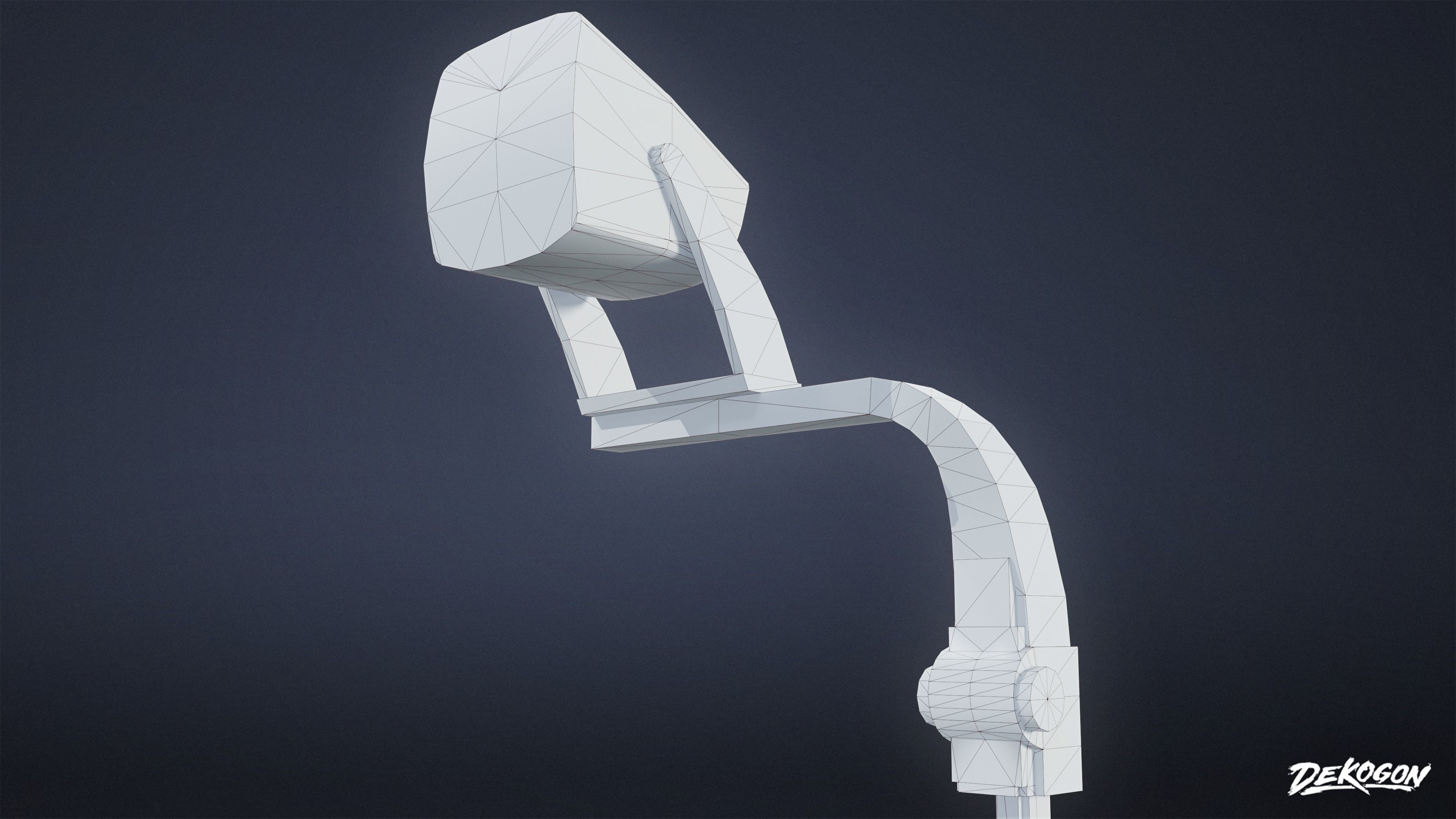 HIGH SCHOOL CLASSROOM - Projector 01 - LOW POLY Low-poly 3D model_8