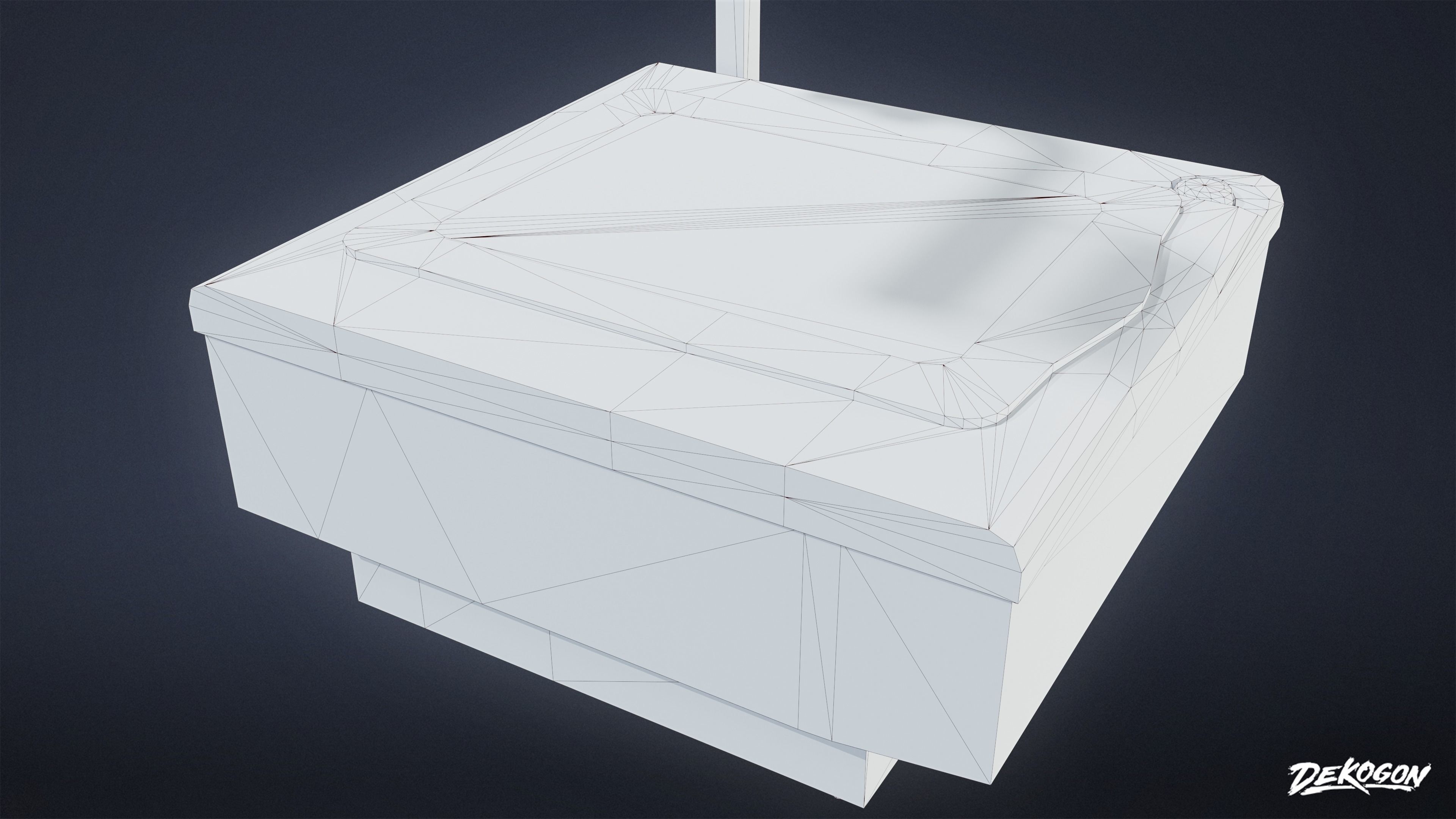 HIGH SCHOOL CLASSROOM - Projector 01 - LOW POLY Low-poly 3D model_7