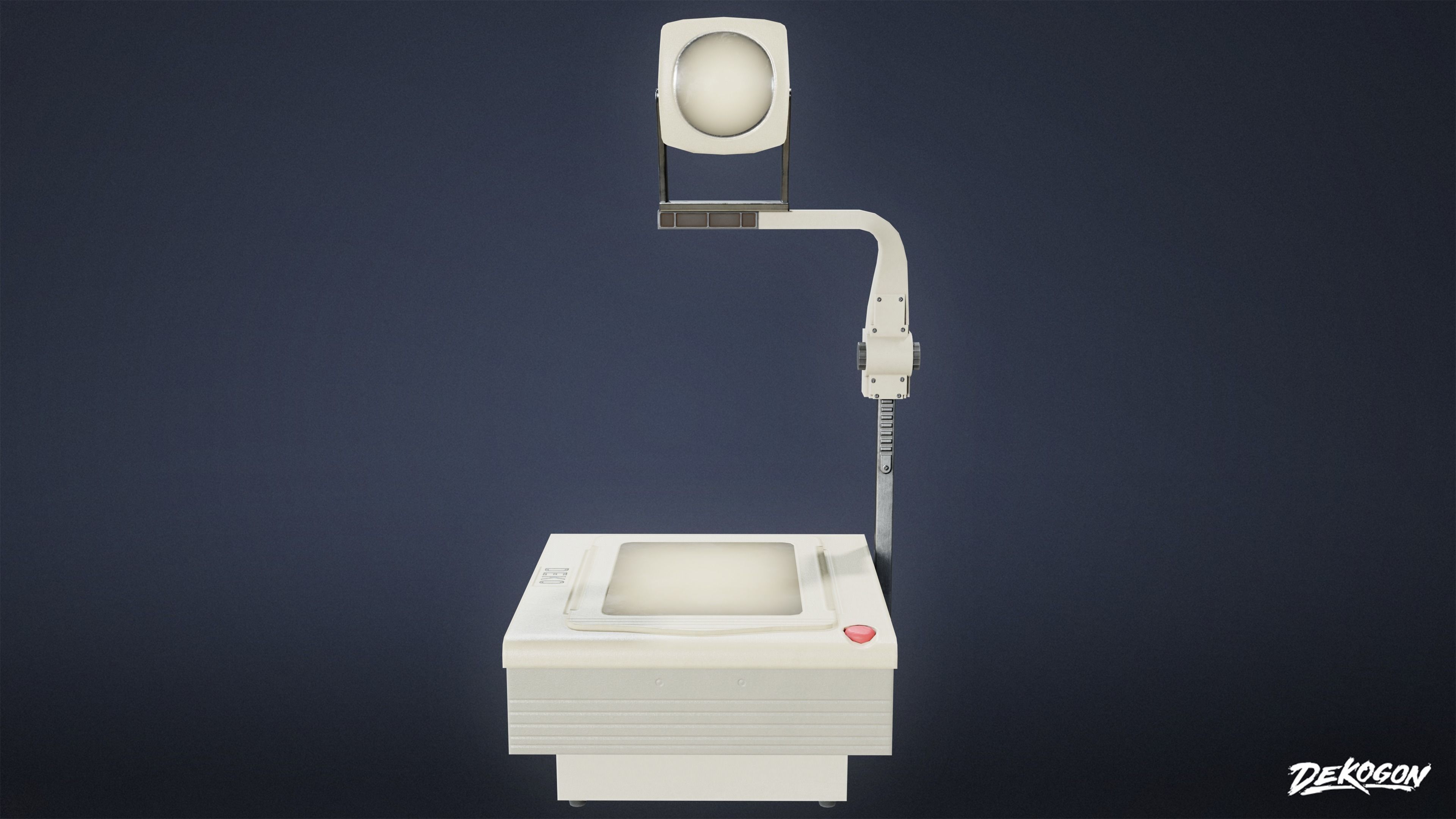 HIGH SCHOOL CLASSROOM - Projector 01 - LOW POLY Low-poly 3D model_1