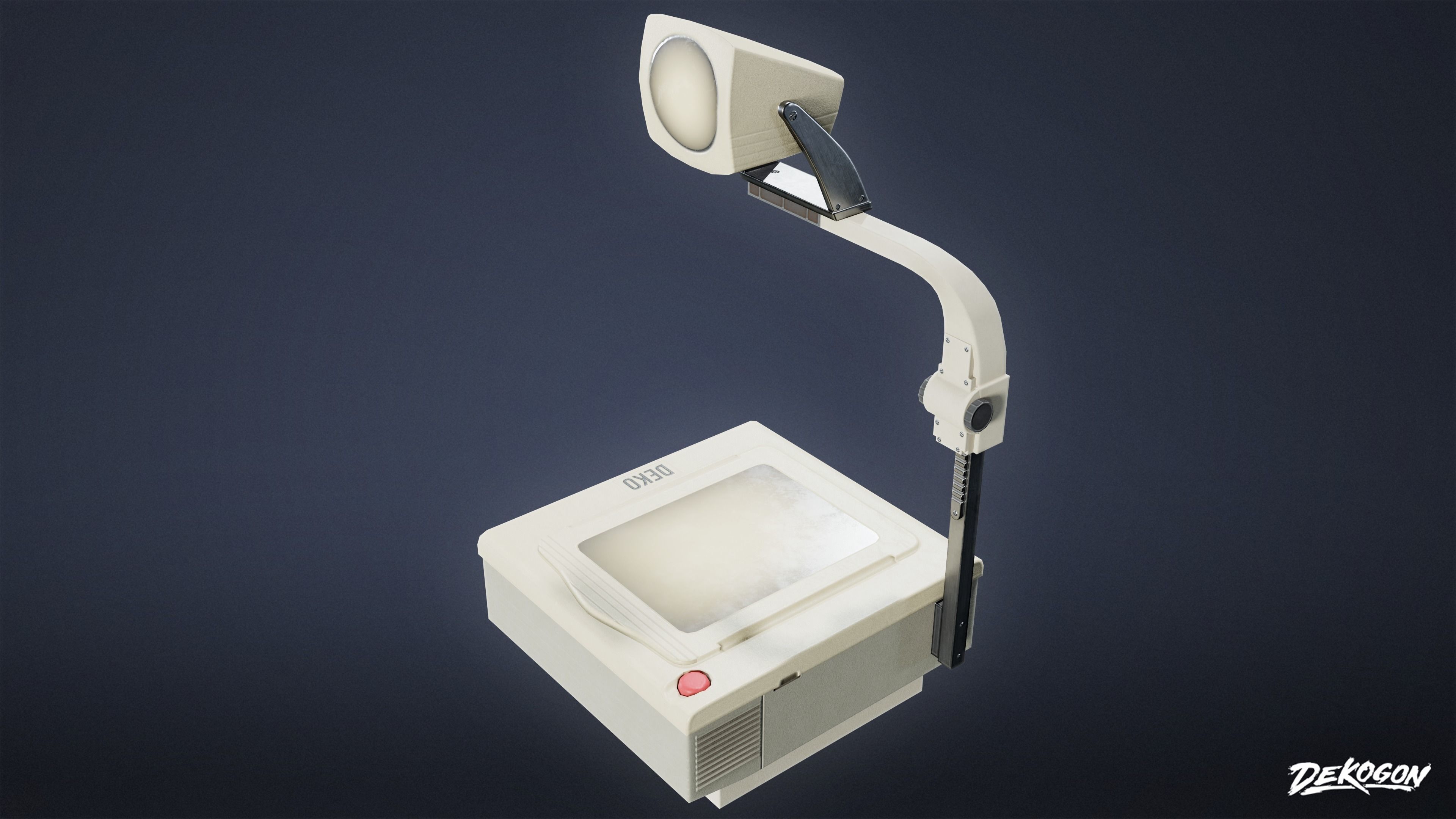 HIGH SCHOOL CLASSROOM - Projector 01 - LOW POLY Low-poly 3D model_4