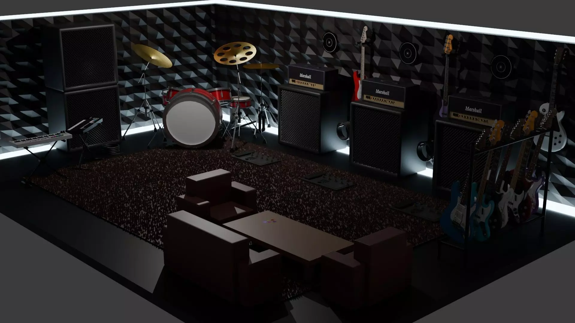 Music studio Free 3D model