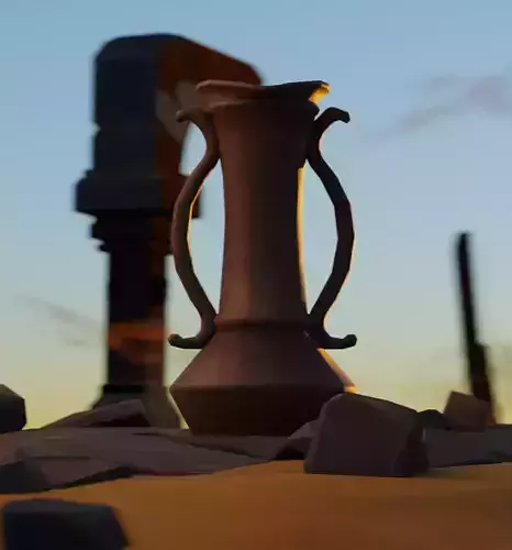 Greek Pottery Vases Collection Low-poly 3D model