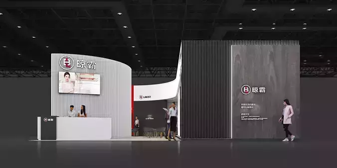  Booth Exhibition Stand Stall 1300cmx12m H 440cm 3 Open 3D model