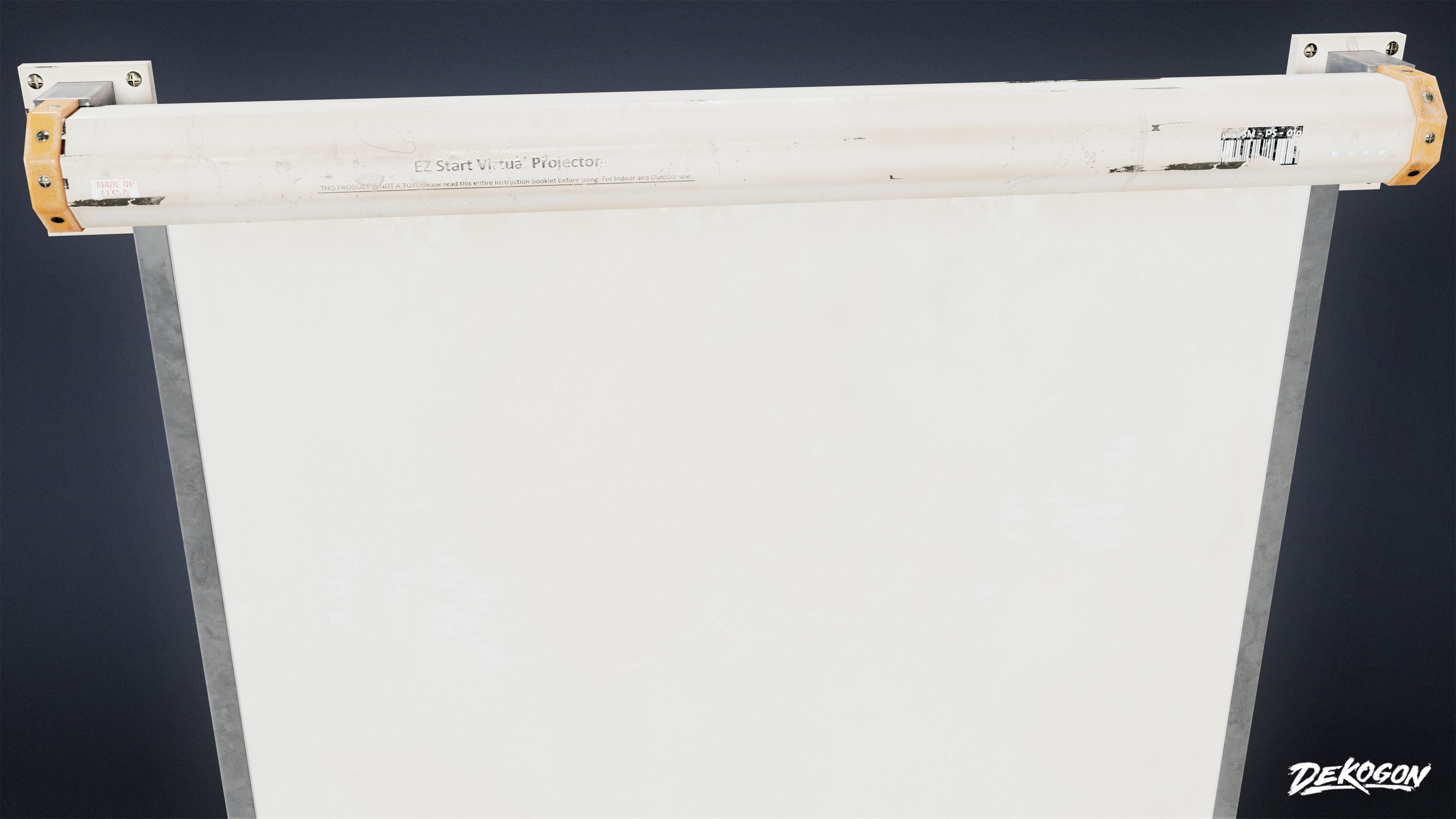 HIGH SCHOOL CLASSROOM - Projector Screen 01 - LOW POLY Low-poly 3D model_4