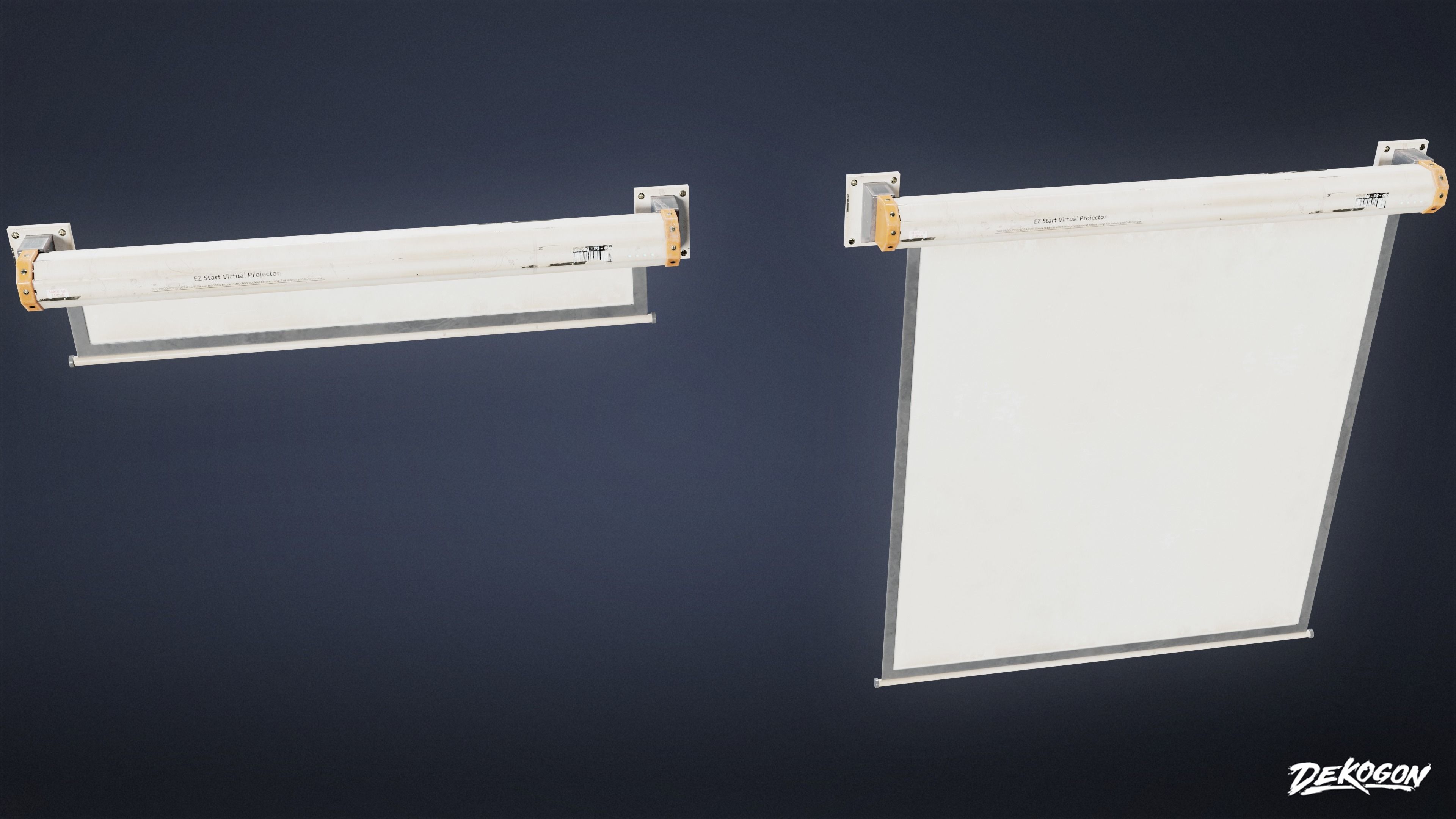 HIGH SCHOOL CLASSROOM - Projector Screen 01 - LOW POLY Low-poly 3D model_2