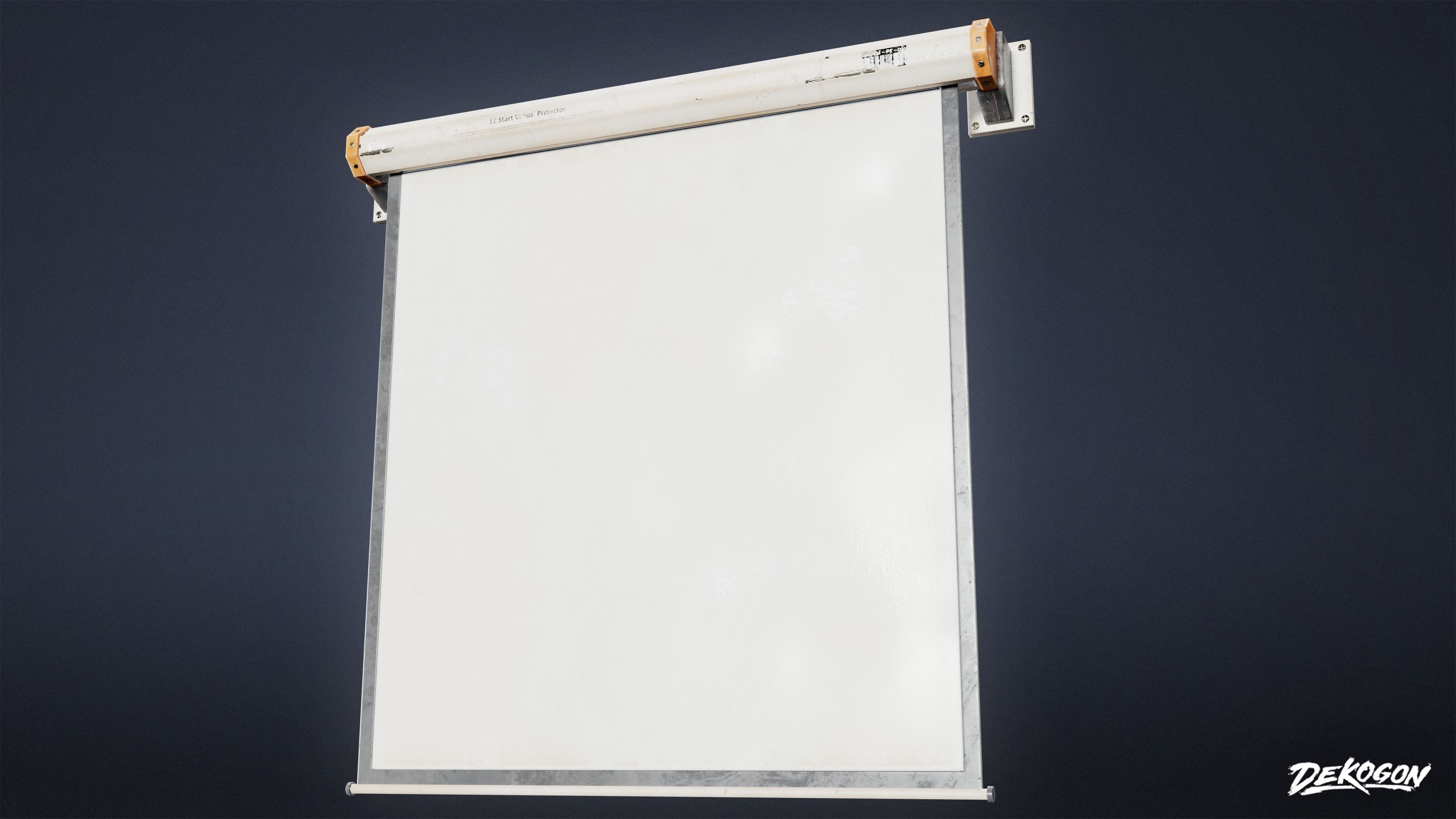 HIGH SCHOOL CLASSROOM - Projector Screen 01 - LOW POLY Low-poly 3D model_3