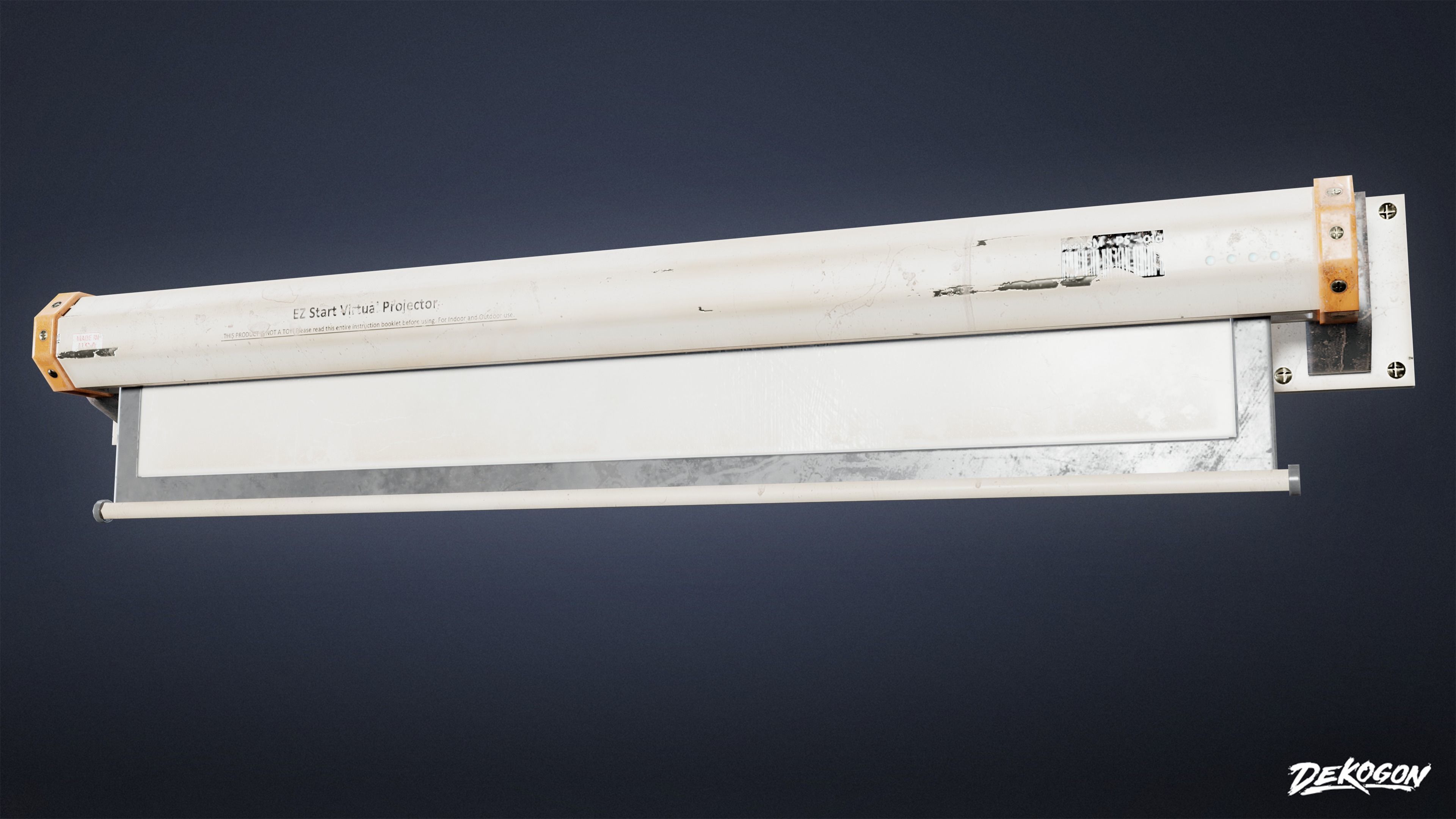 HIGH SCHOOL CLASSROOM - Projector Screen 01 - LOW POLY Low-poly 3D model_5