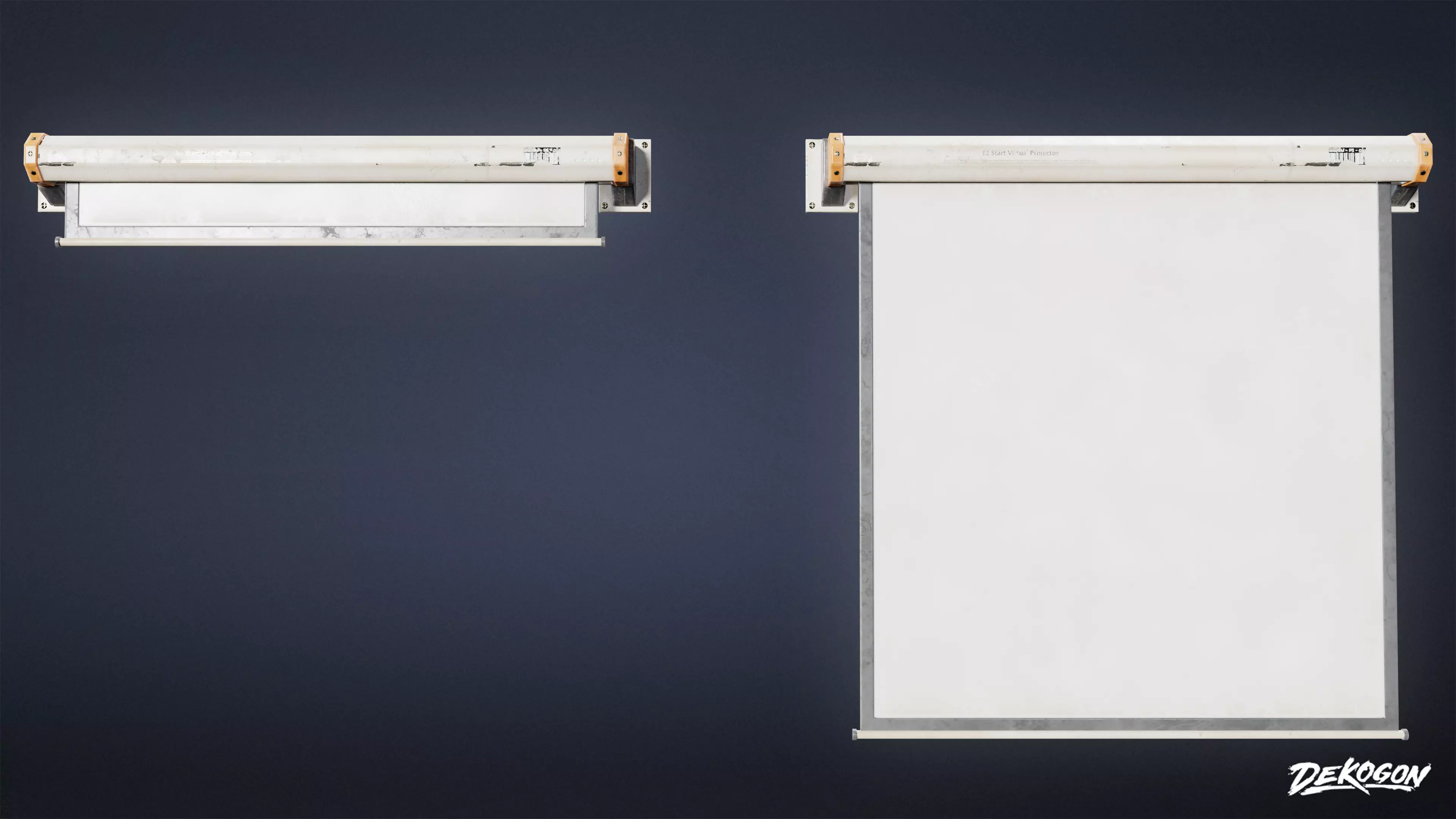 HIGH SCHOOL CLASSROOM - Projector Screen 01 - LOW POLY Low-poly 3D model_0