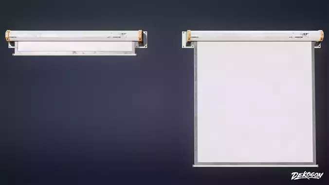 HIGH SCHOOL CLASSROOM - Projector Screen 01 - LOW POLY